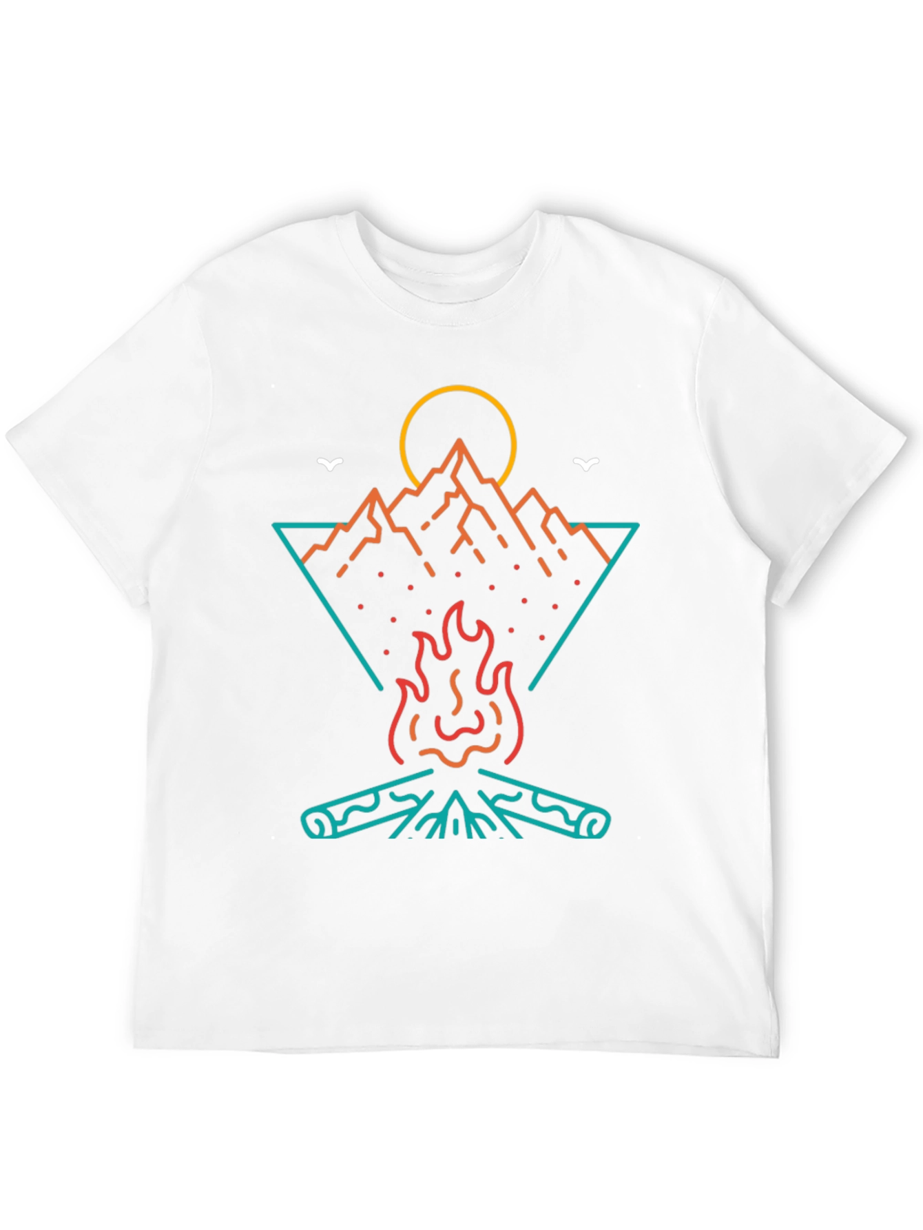 Campfire Mountain Graphic Tee - Black Cotton T-Shirt