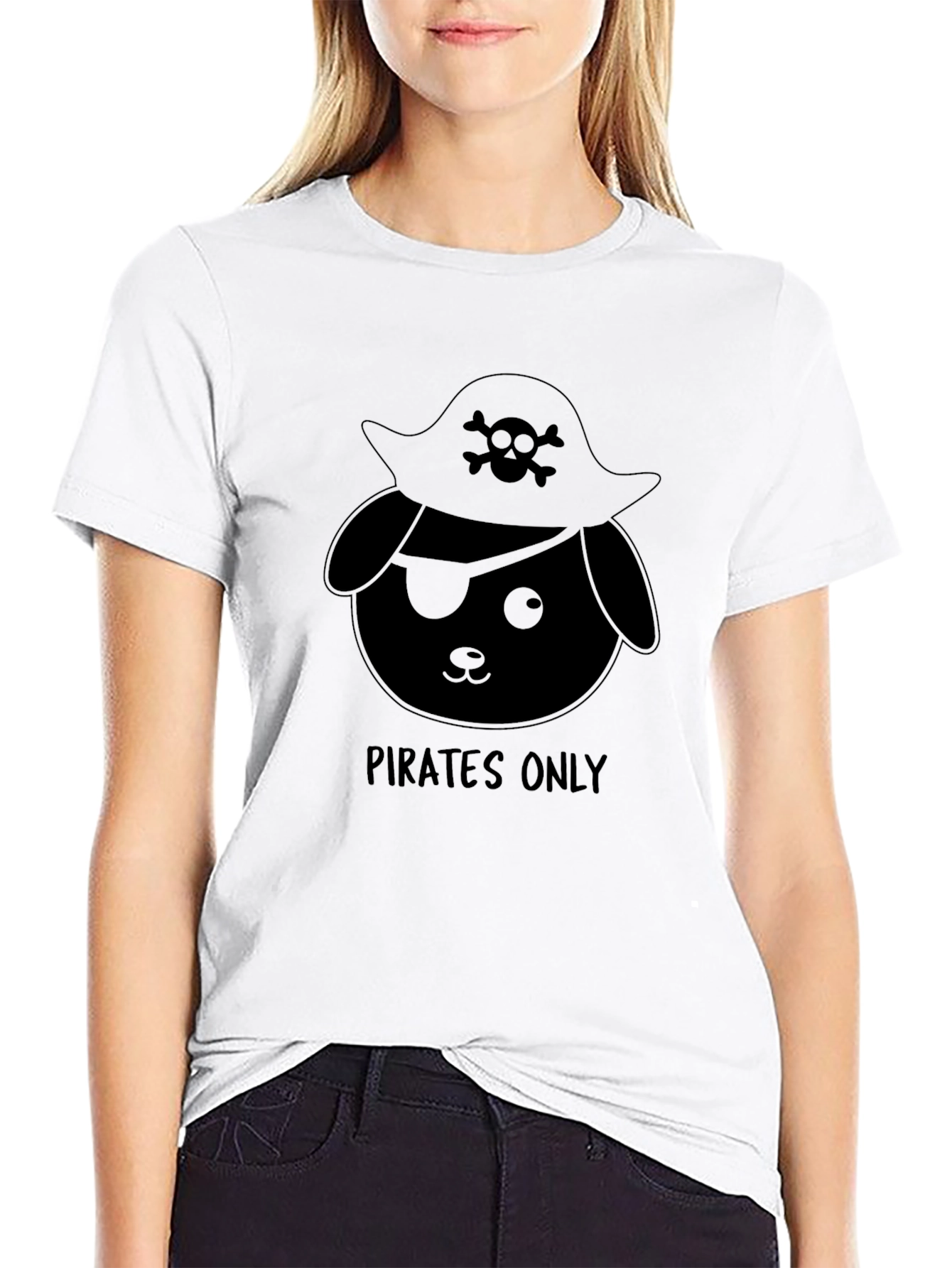 Pirate Dog Graphic T-Shirt - Black