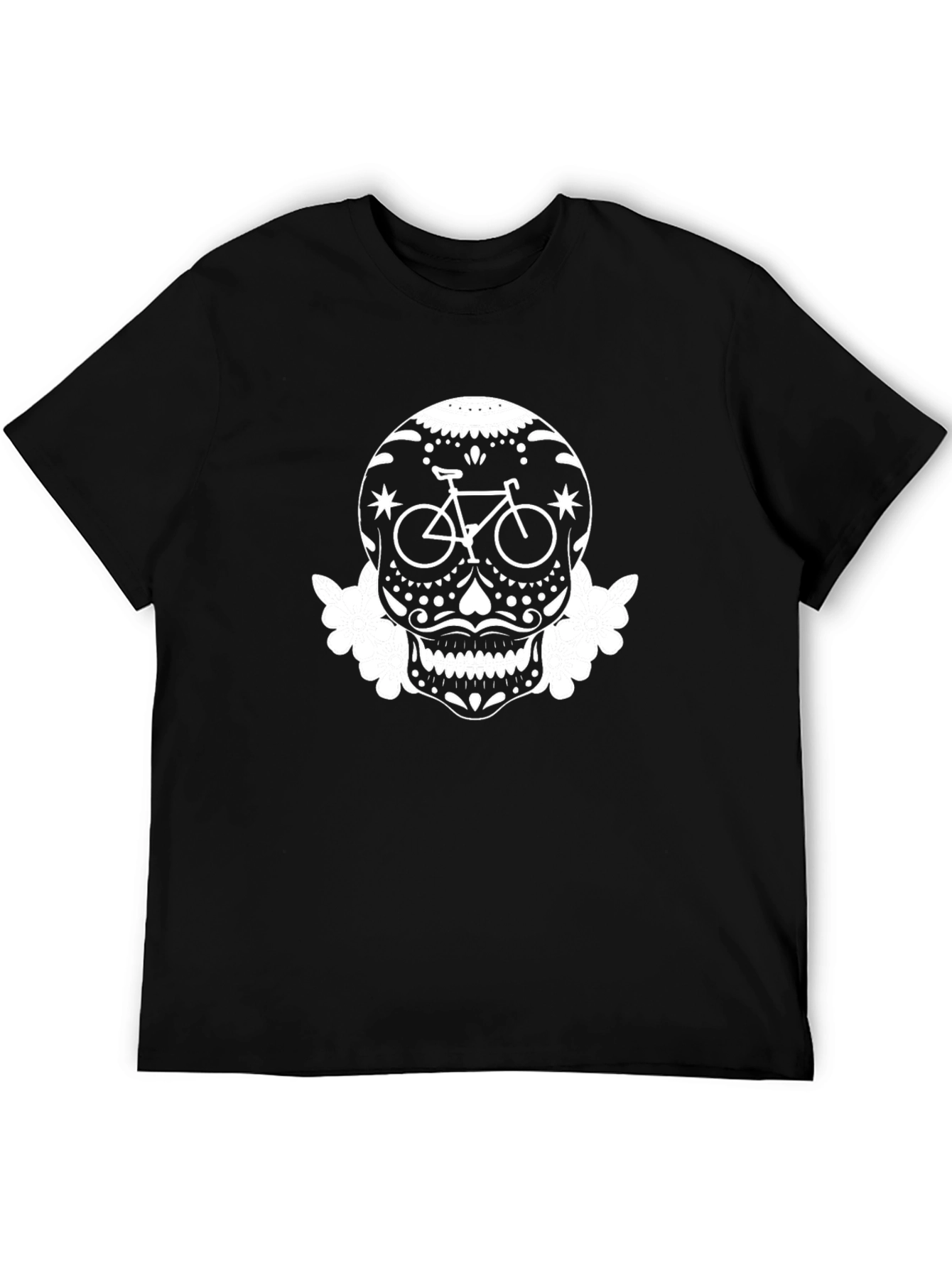 Day of the Dead Bicycle Skull Graphic T-Shirt