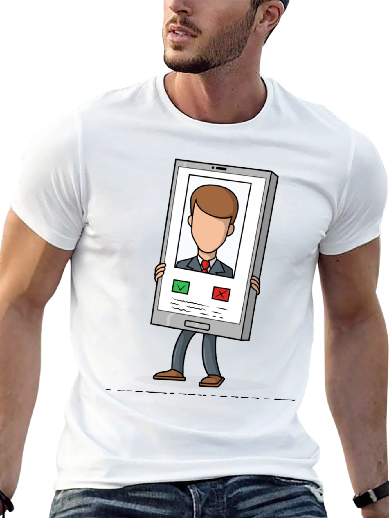Funny Incoming Call T-Shirt - Trendy Cartoon Tee