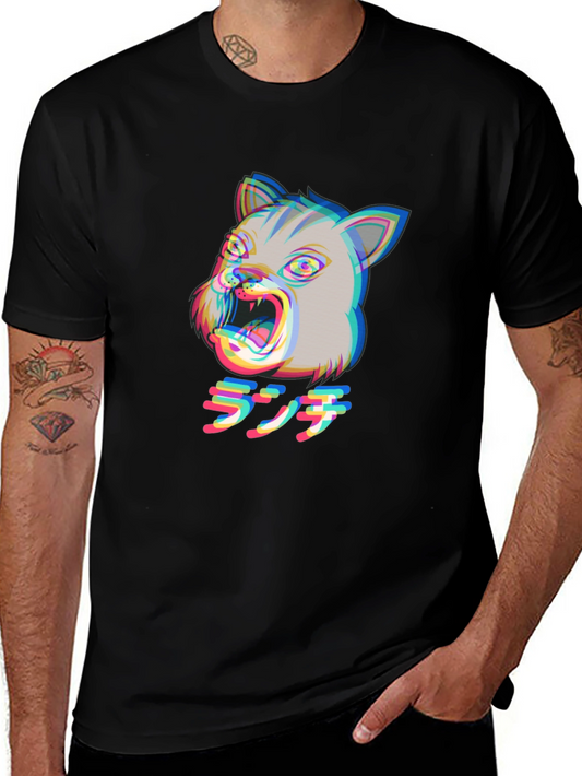 Glitch Cat Tee - Anime Style