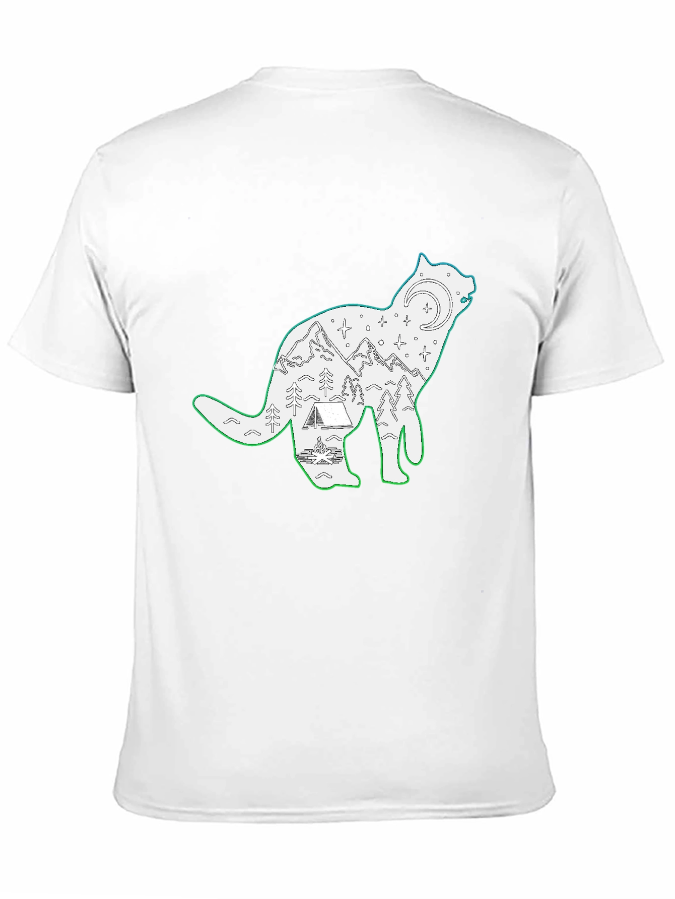 Wolf Scene Graphic Black T-Shirt