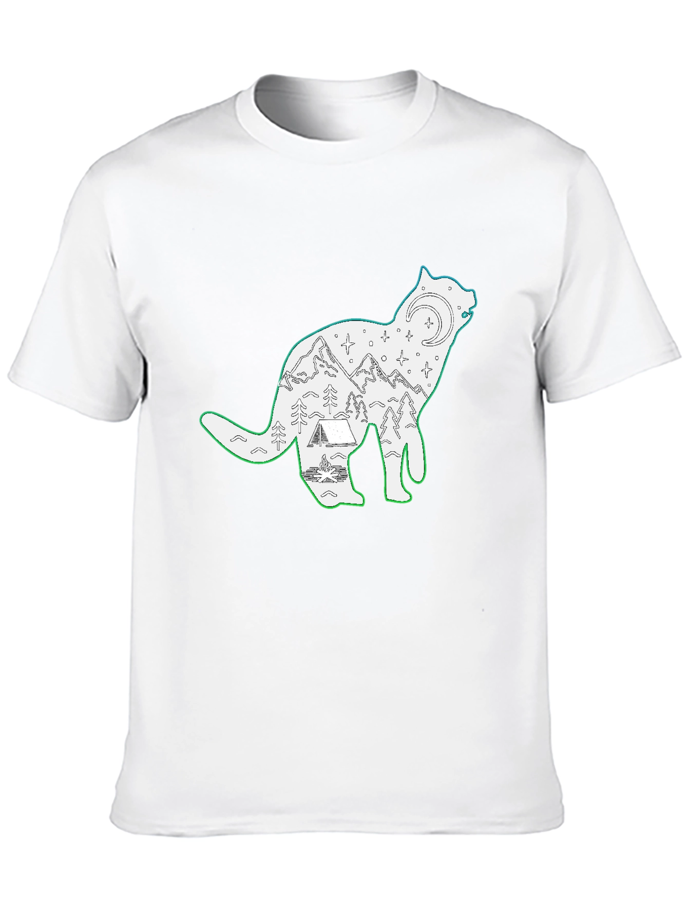 Wolf Scene Graphic Black T-Shirt