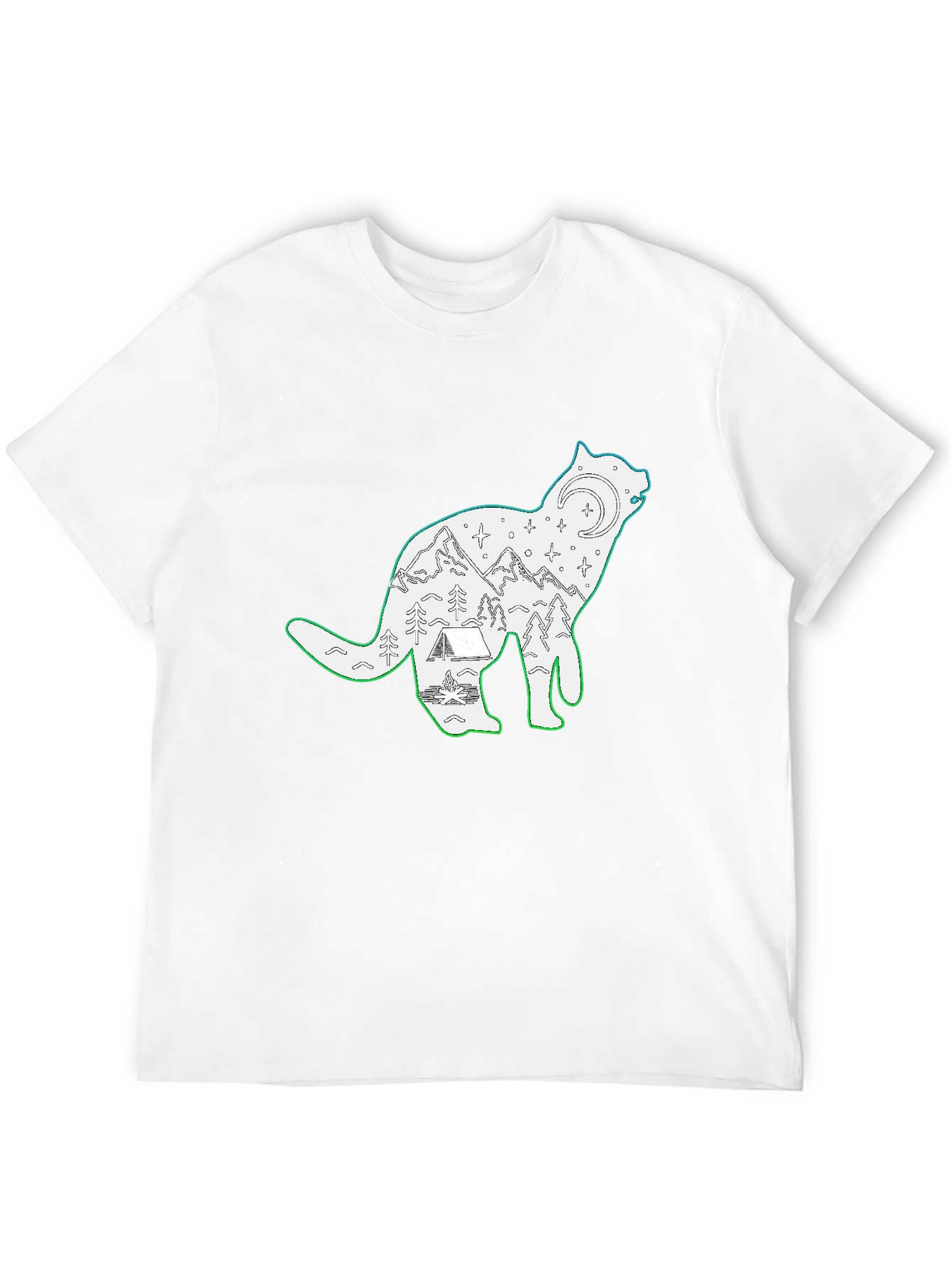 Wolf Scene Graphic Black T-Shirt