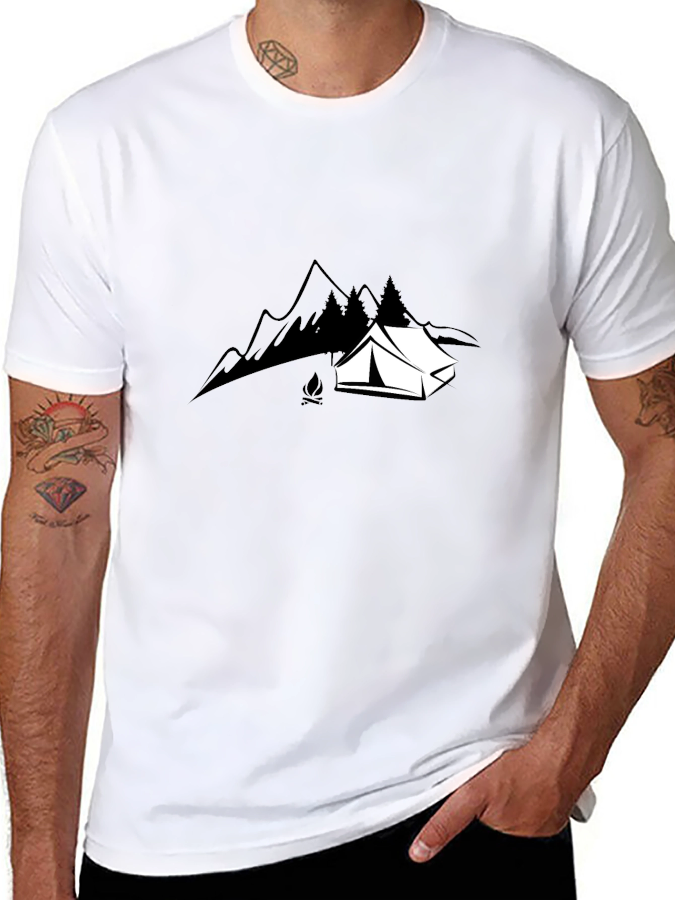 Camping Adventure Black T-Shirt
