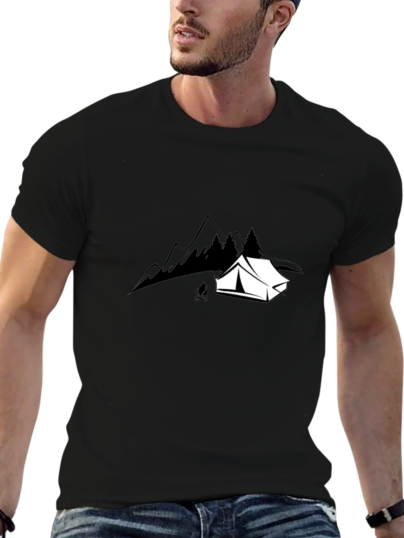 Camping Adventure Black T-Shirt