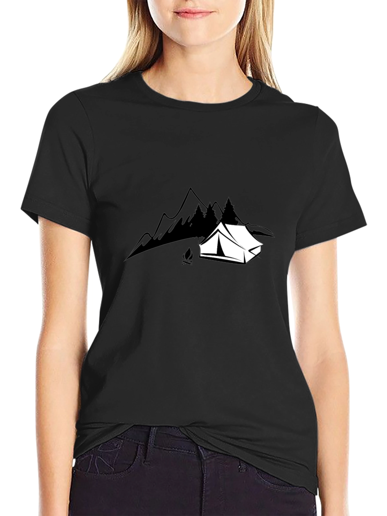 Camping Adventure Black T-Shirt