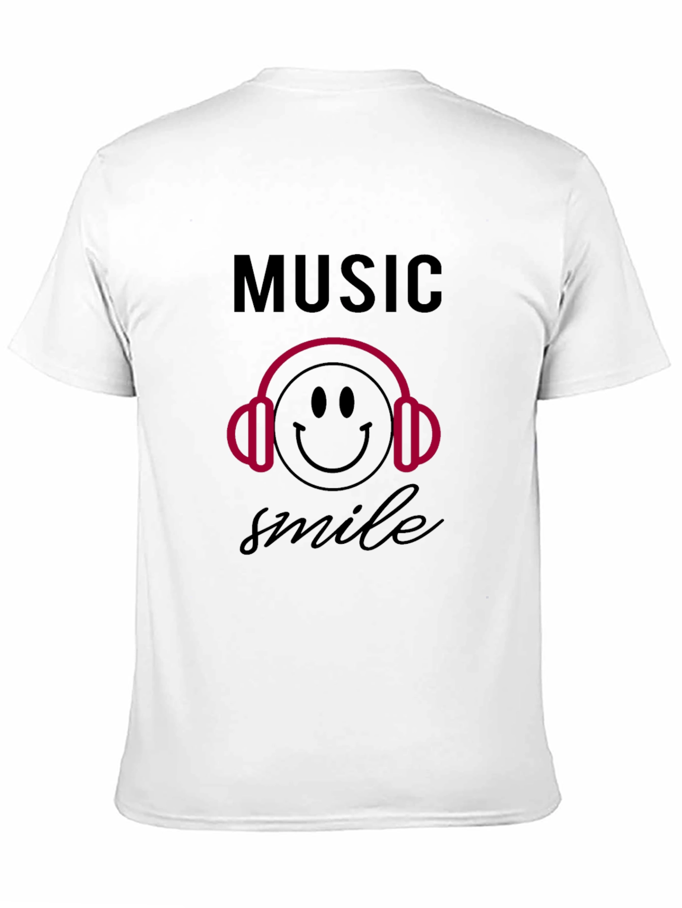 Music Smile Graphic Black T-Shirt