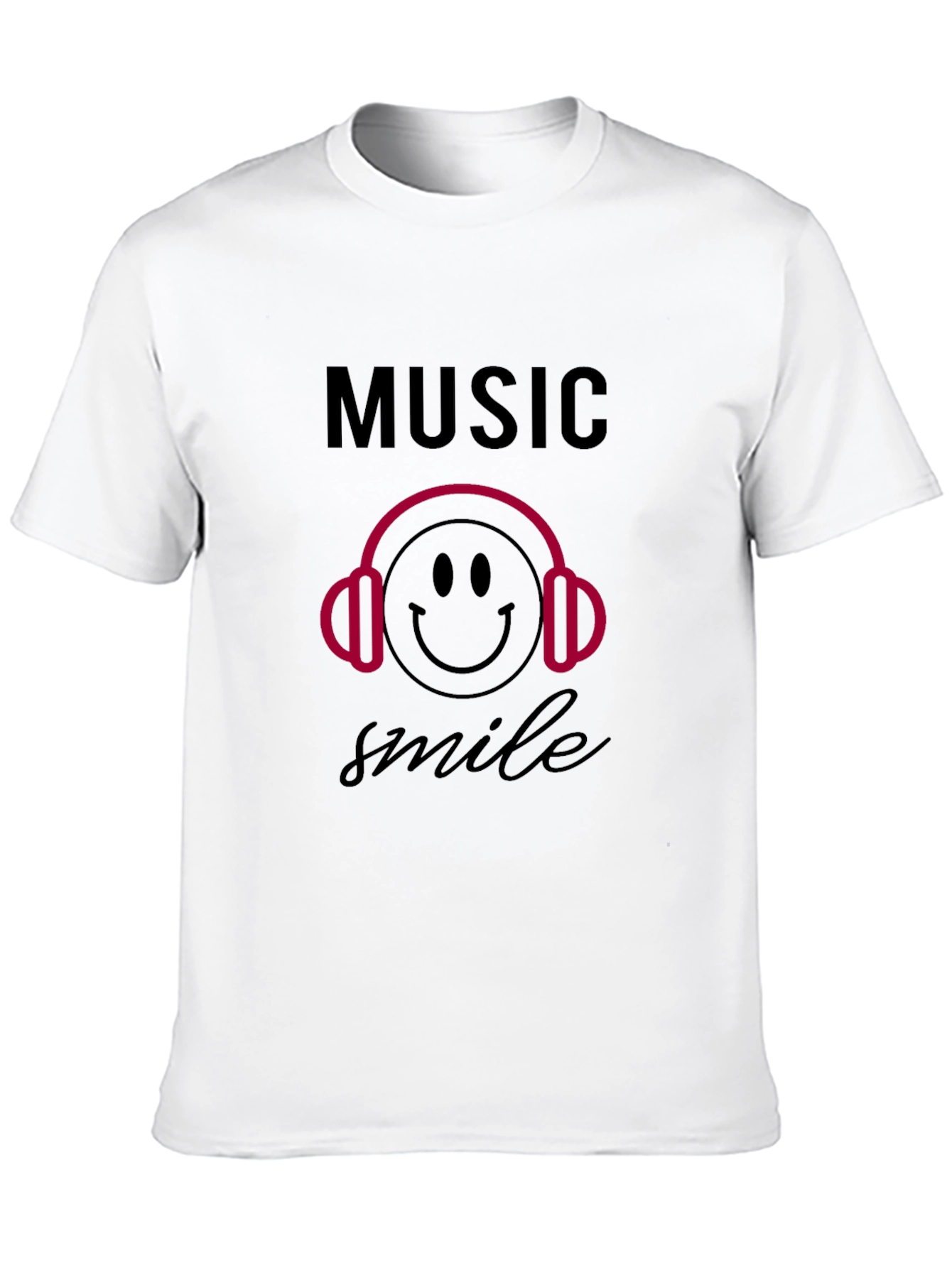 Music Smile Graphic Black T-Shirt