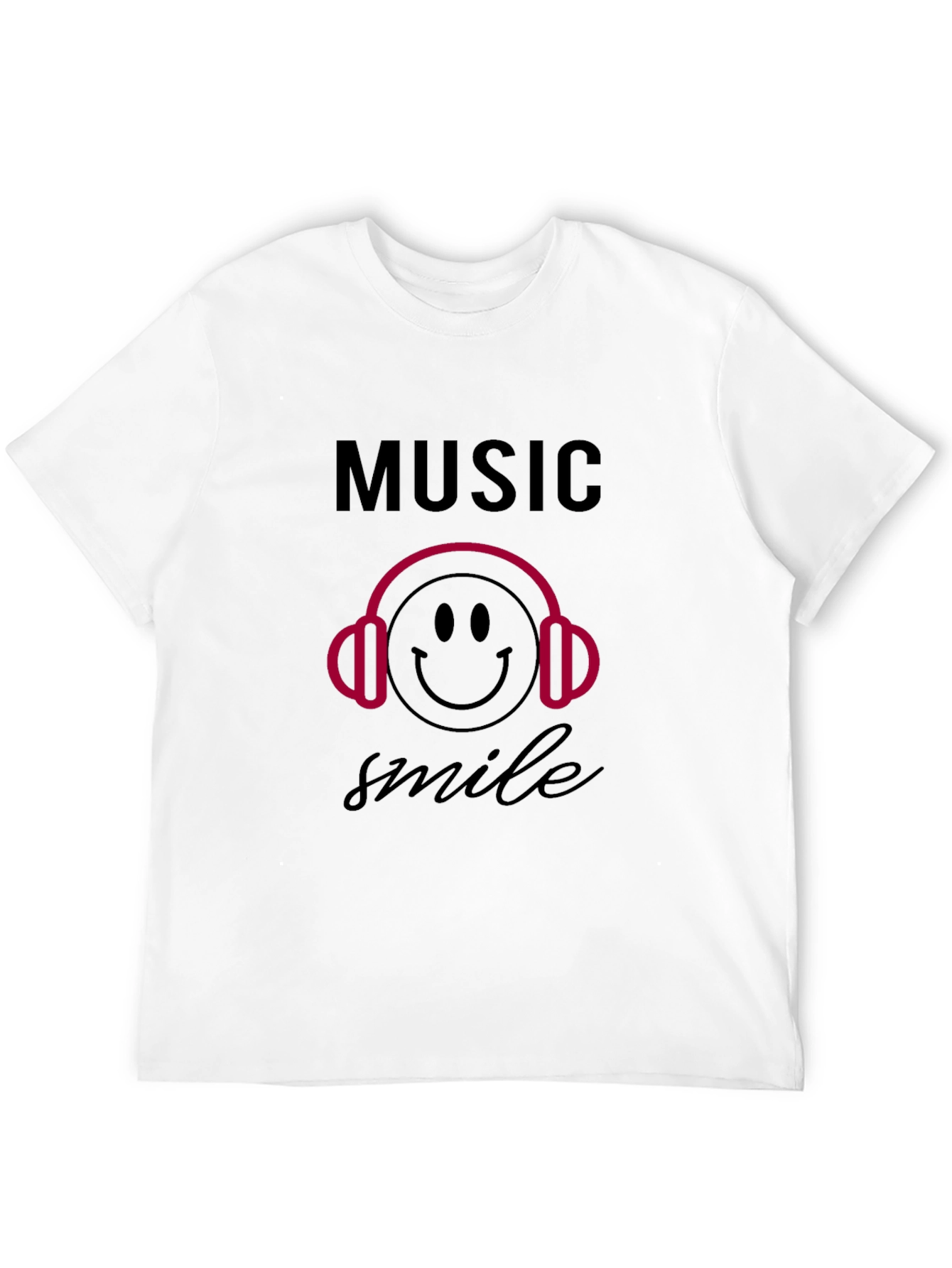 Music Smile Graphic Black T-Shirt