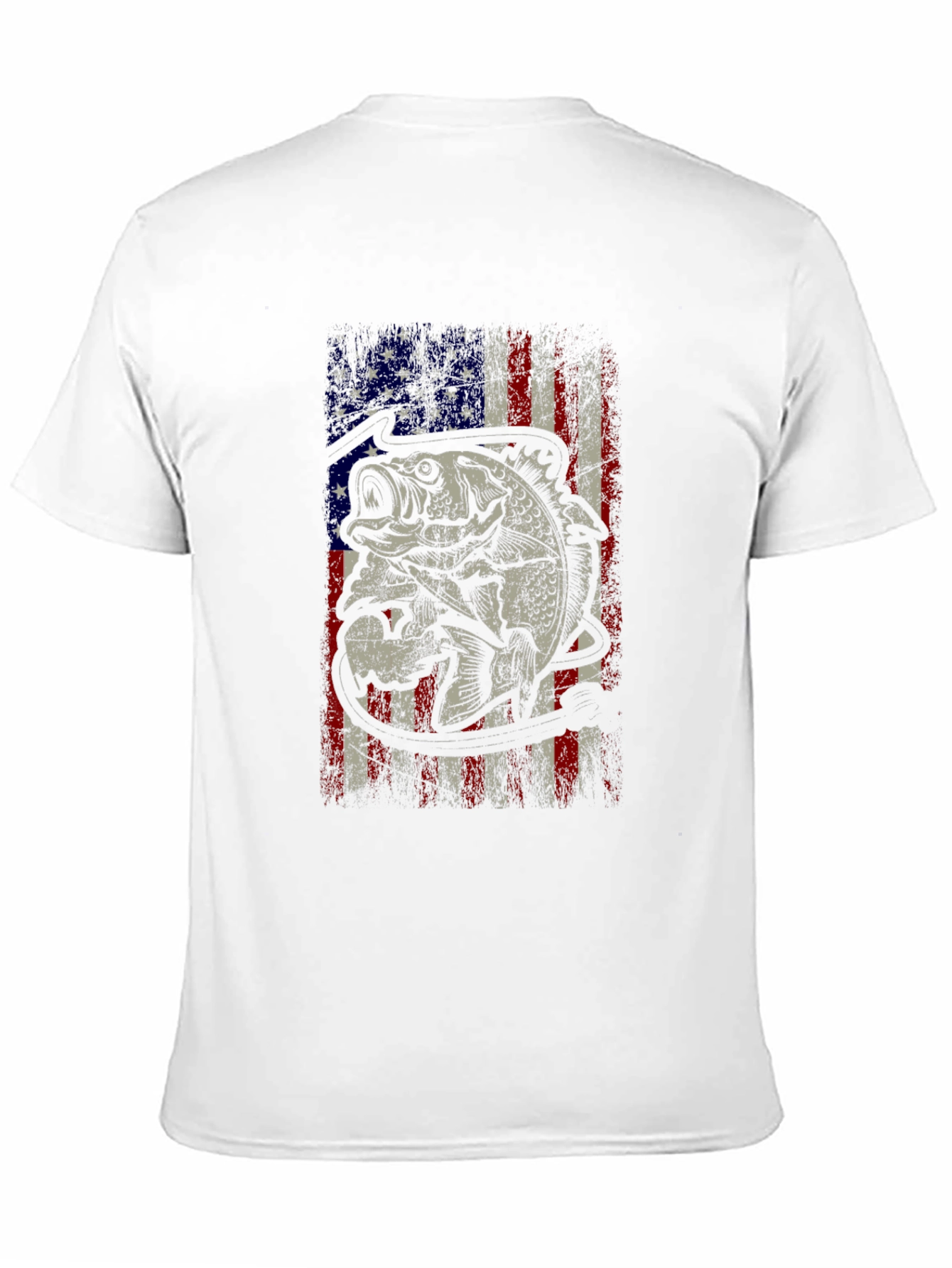 Bass Fish American Flag Graphic Tee