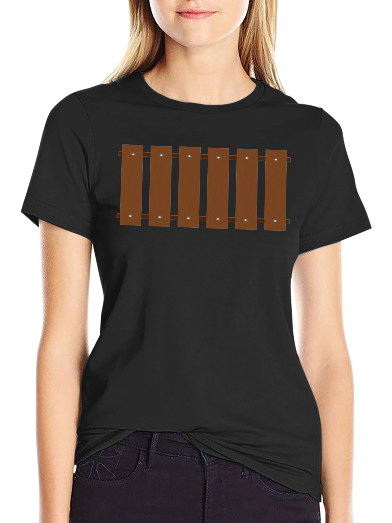 Novelty Fence Graphic T-Shirt - Black