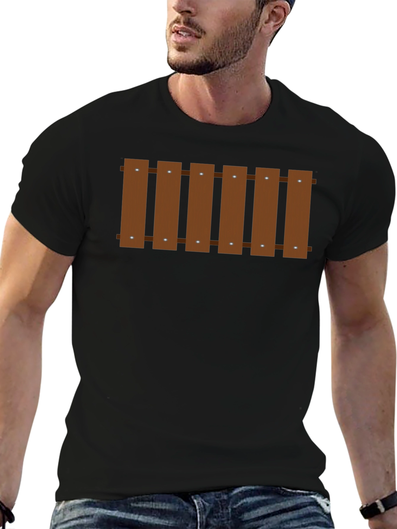 Novelty Fence Graphic T-Shirt - Black