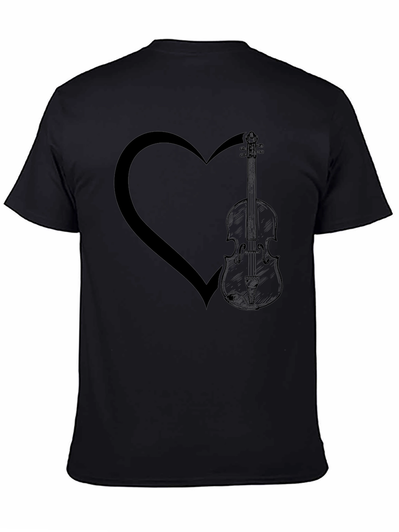 Heart & Violin Graphic Tee - Music Lover Shirt