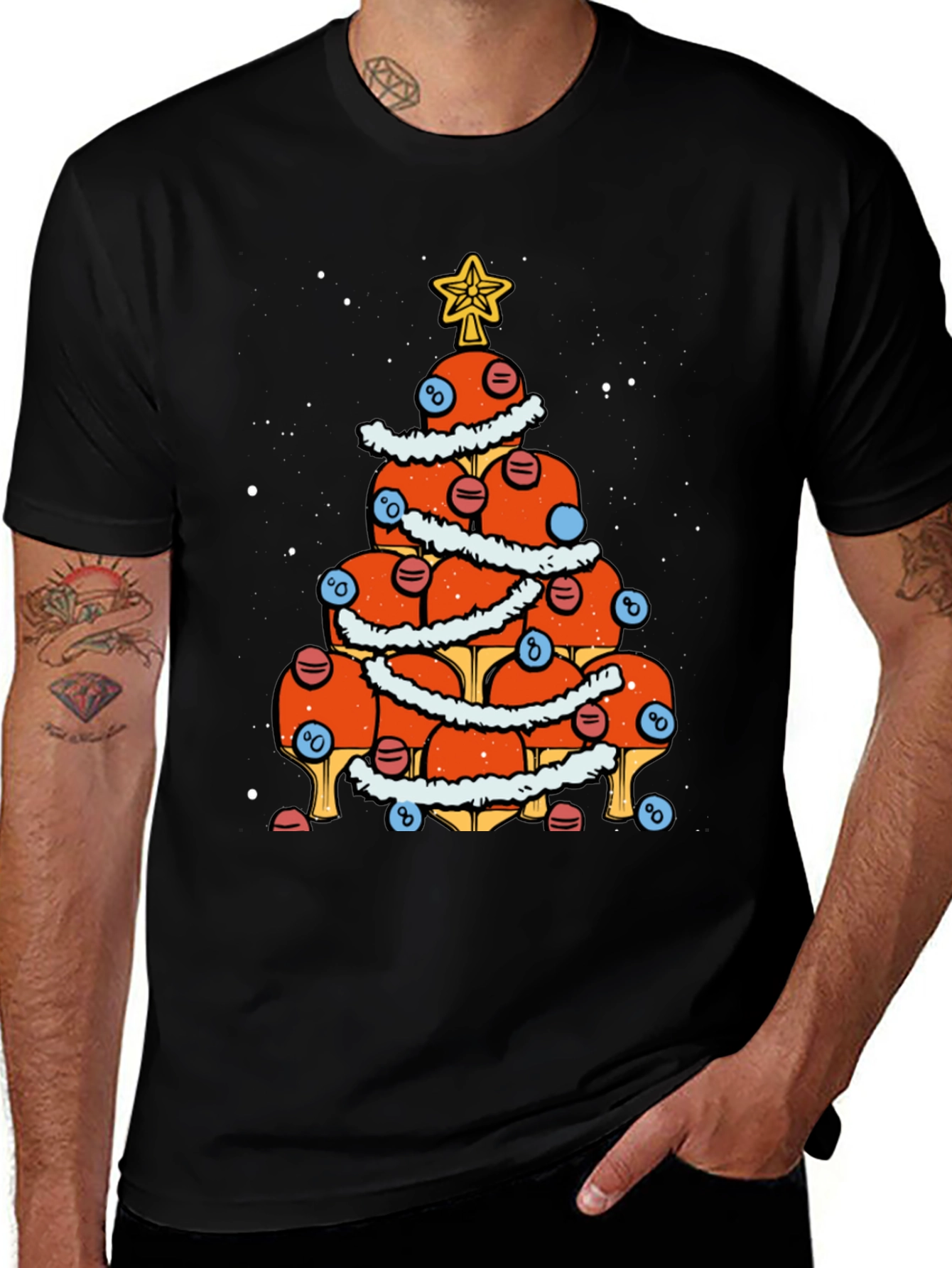 Festive Ping Pong Tree T-Shirt - Holiday Cheer