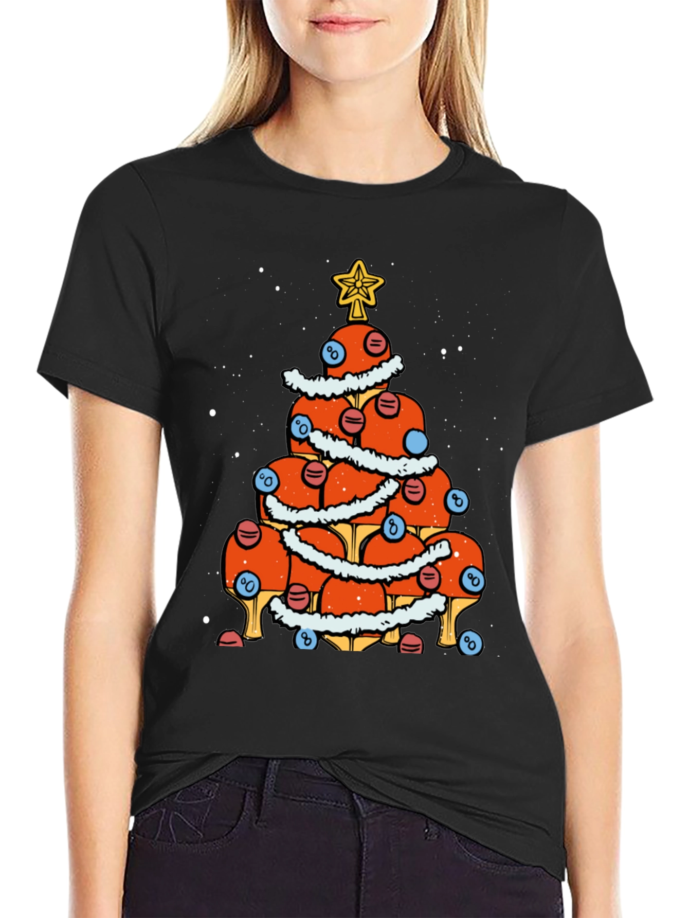 Festive Ping Pong Tree T-Shirt - Holiday Cheer
