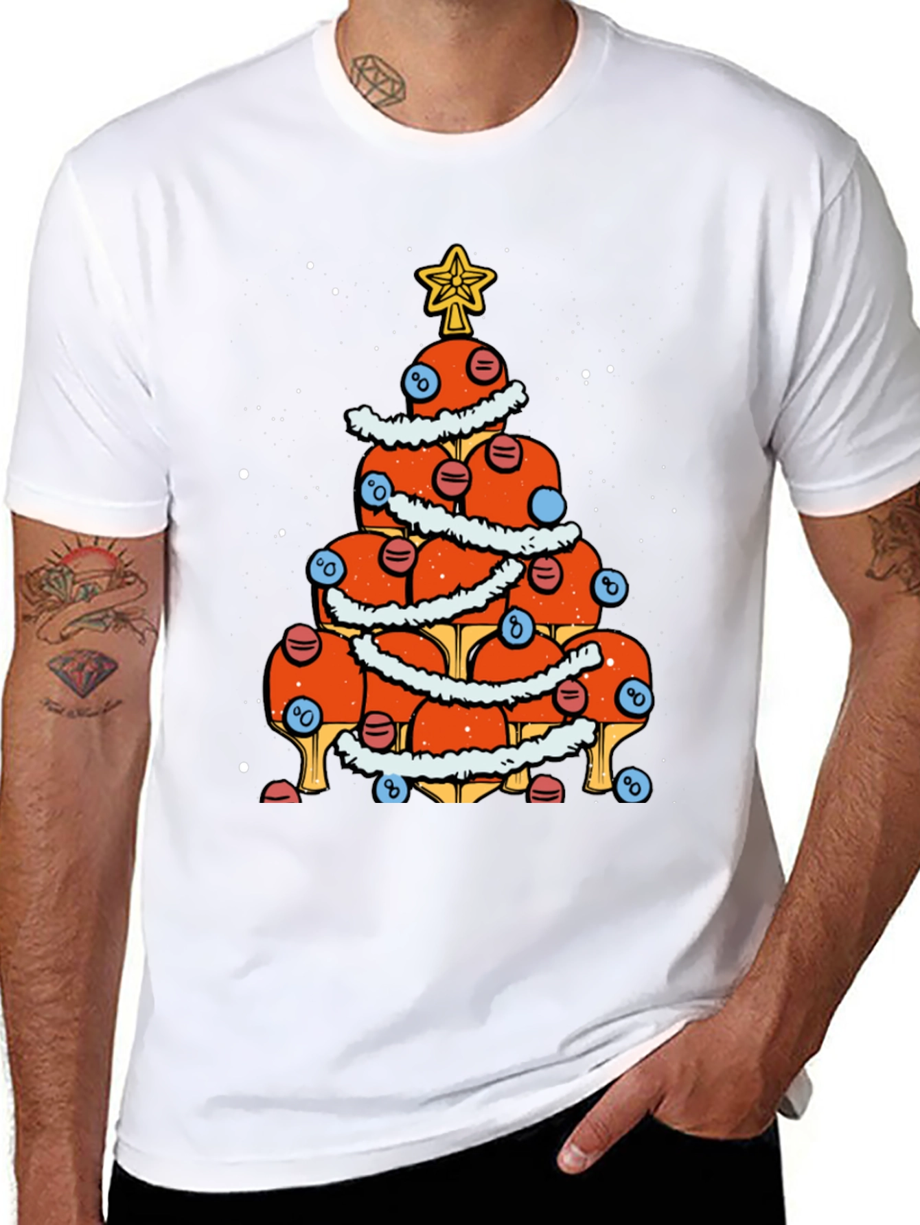 Festive Ping Pong Tree T-Shirt - Holiday Cheer