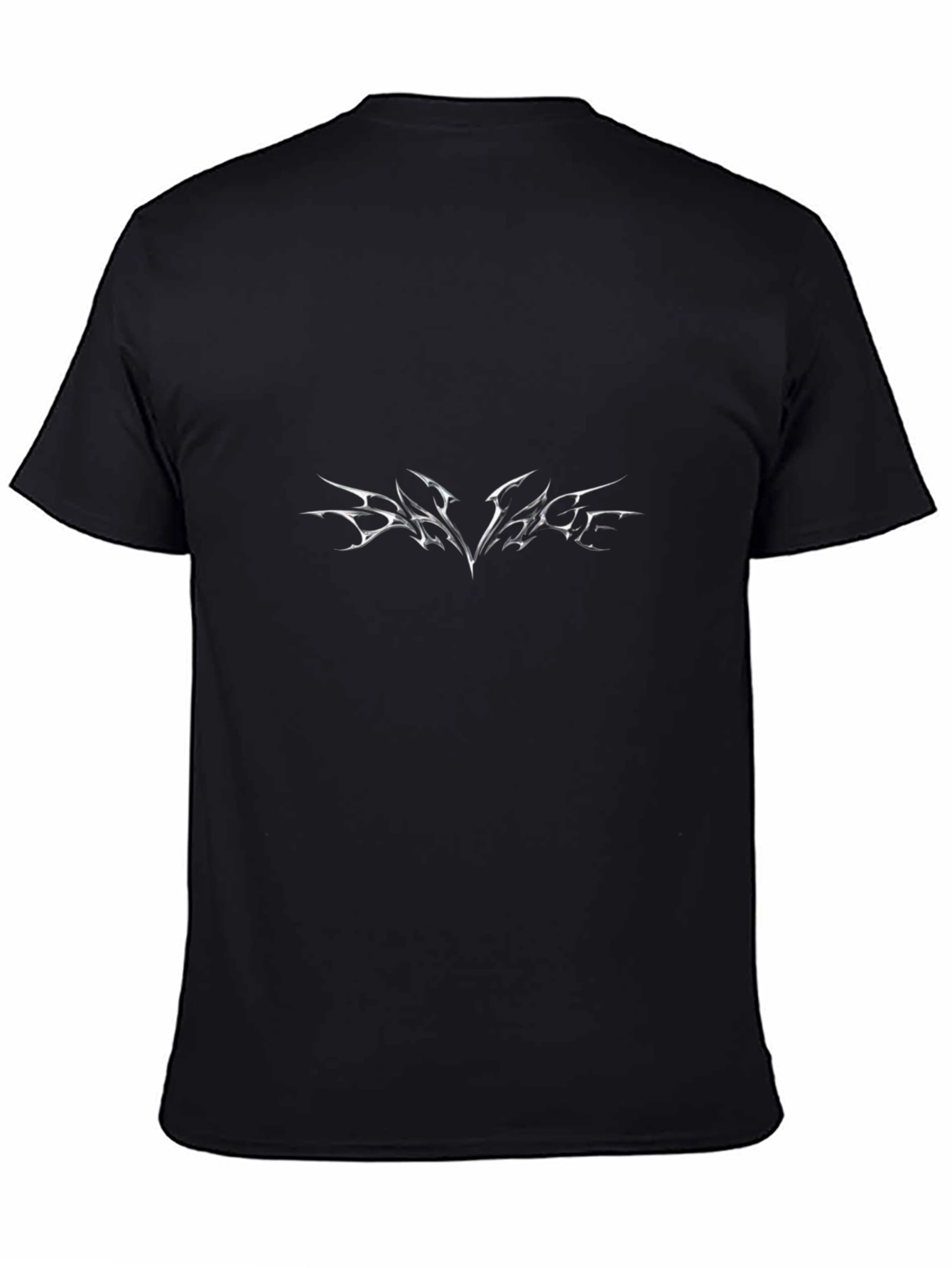 Black T-Shirt with White Graphic Print