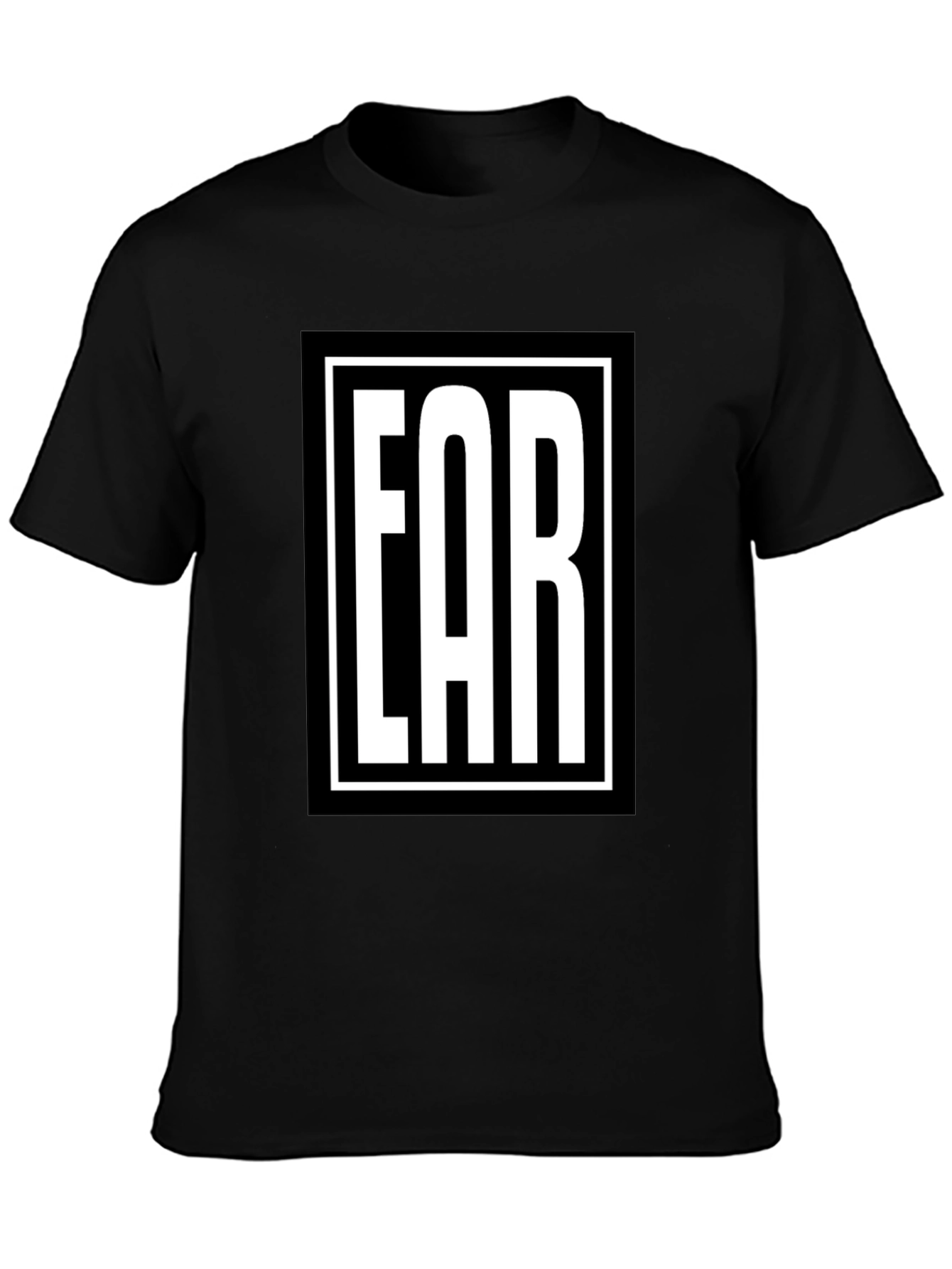 Bold Graphic Tee - FAR Print Black Cotton T-Shirt