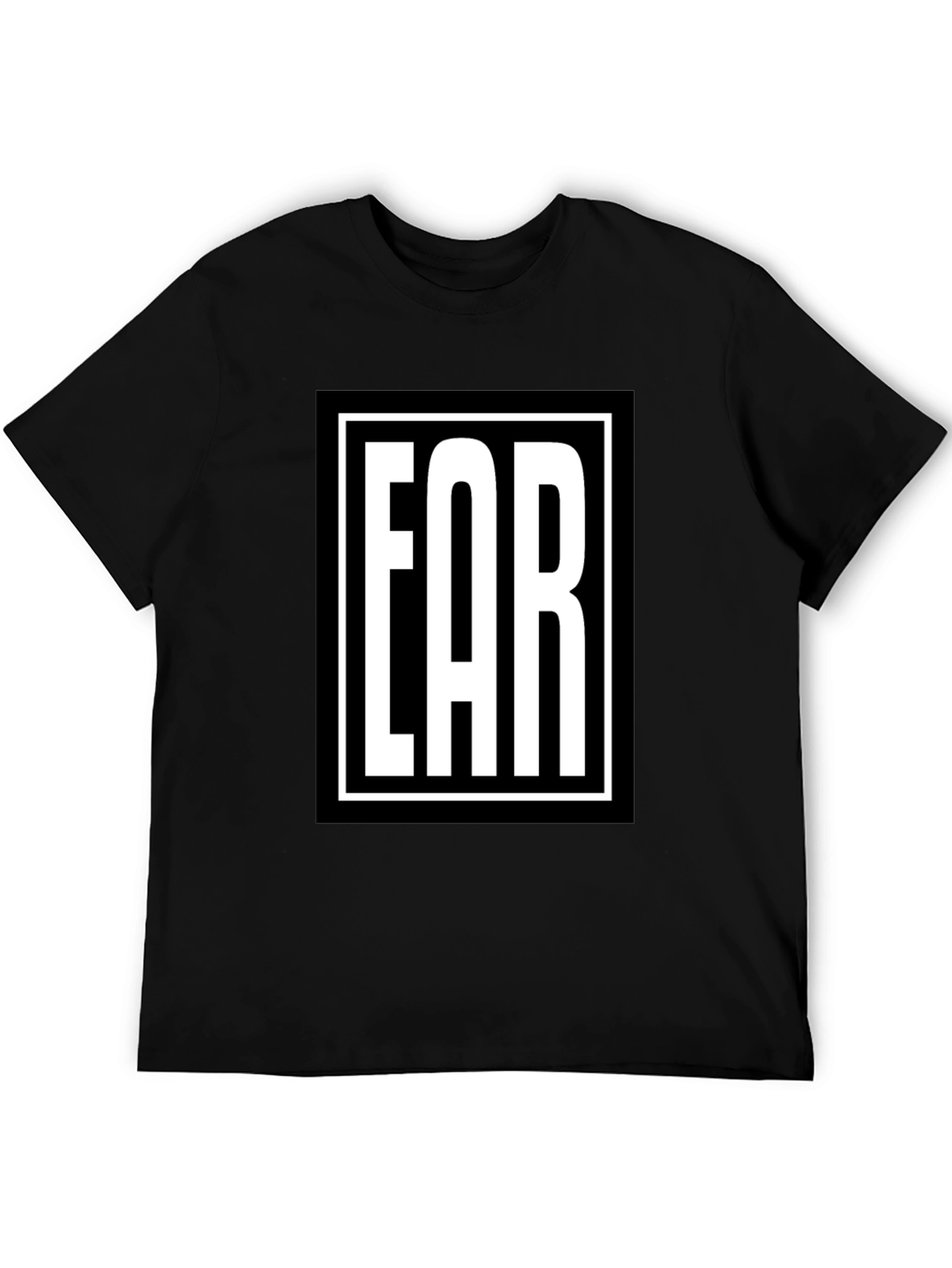 Bold Graphic Tee - FAR Print Black Cotton T-Shirt
