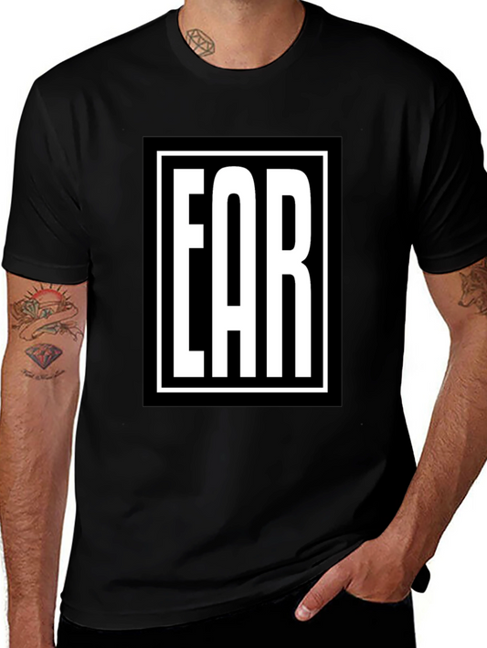 Bold Graphic Tee - FAR Print Black Cotton T-Shirt