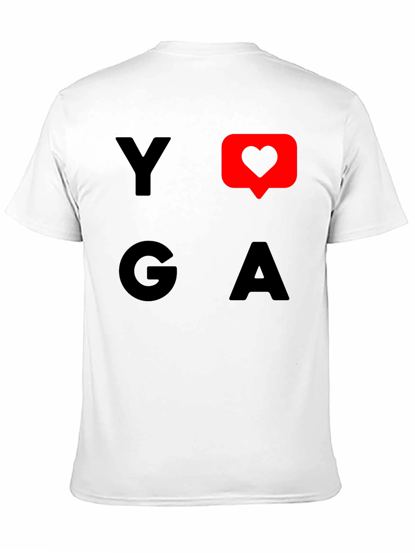 Yoga Heart Graphic Tee - Black Cotton T-Shirt