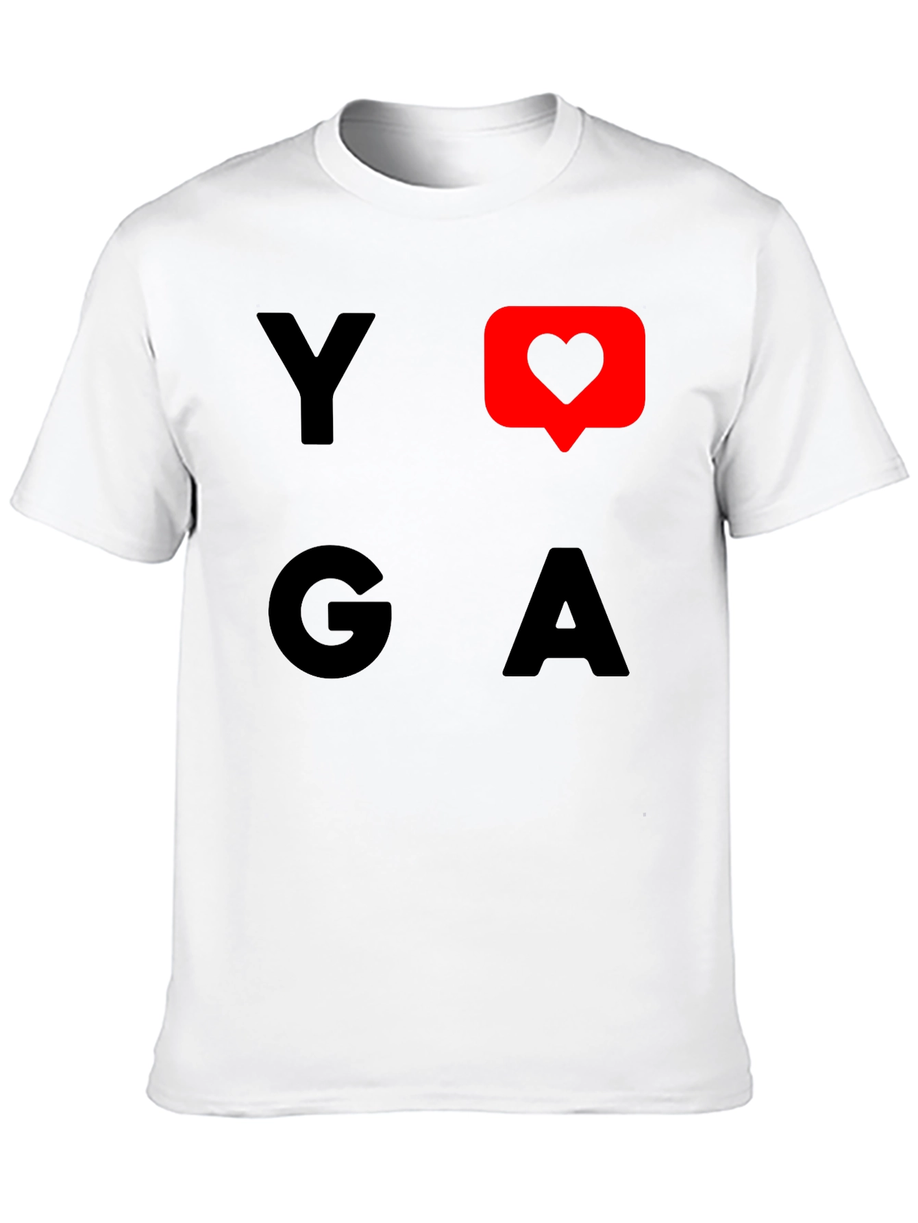 Yoga Heart Graphic Tee - Black Cotton T-Shirt