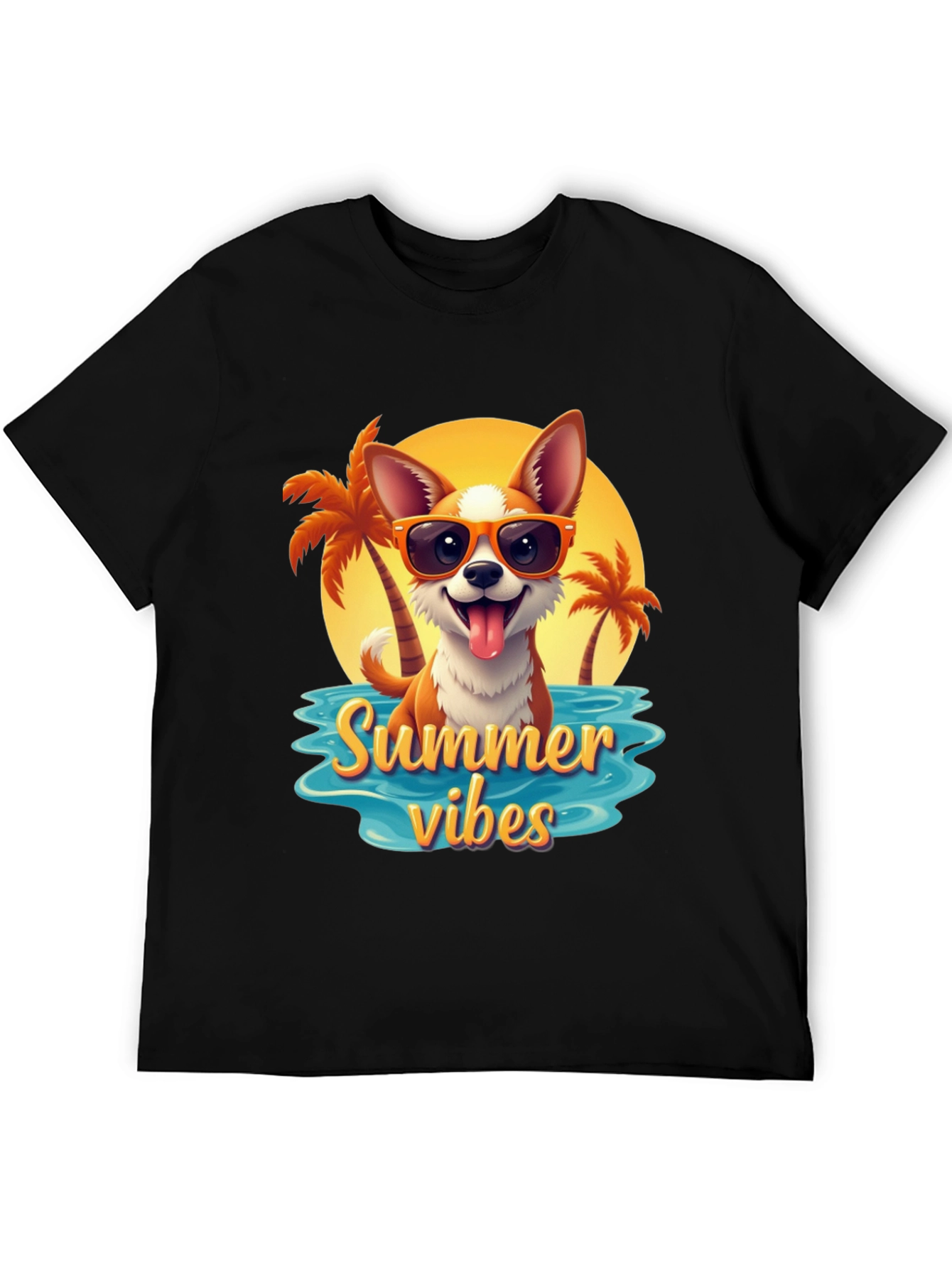 Summer Vibes Dog Graphic T-Shirt
