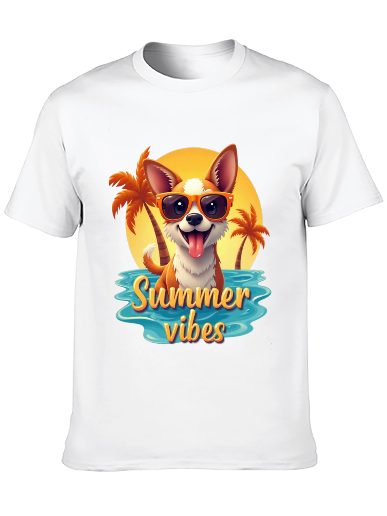 Summer Vibes Dog Graphic T-Shirt