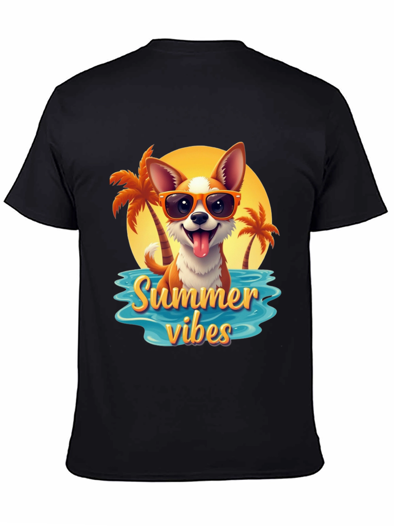 Summer Vibes Dog Graphic T-Shirt