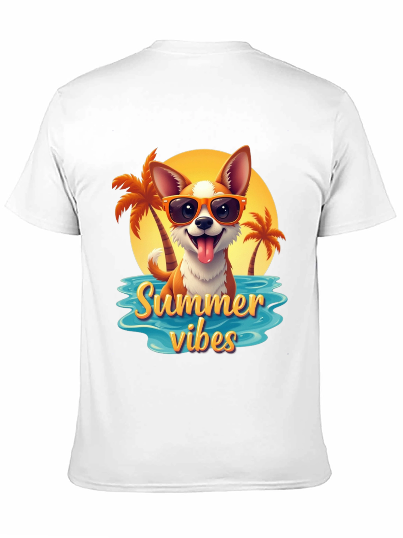 Summer Vibes Dog Graphic T-Shirt