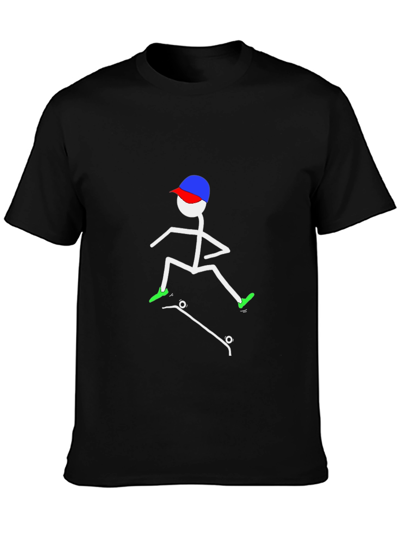 Cool Stick Figure Skateboarder Tee