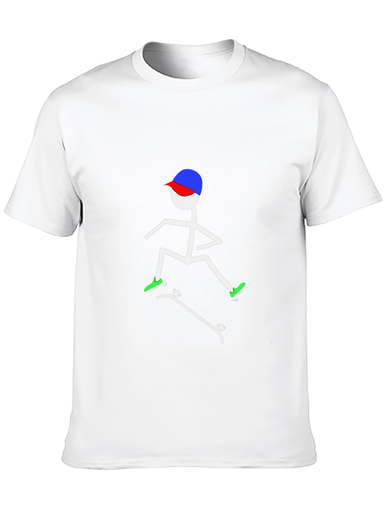 Cool Stick Figure Skateboarder Tee