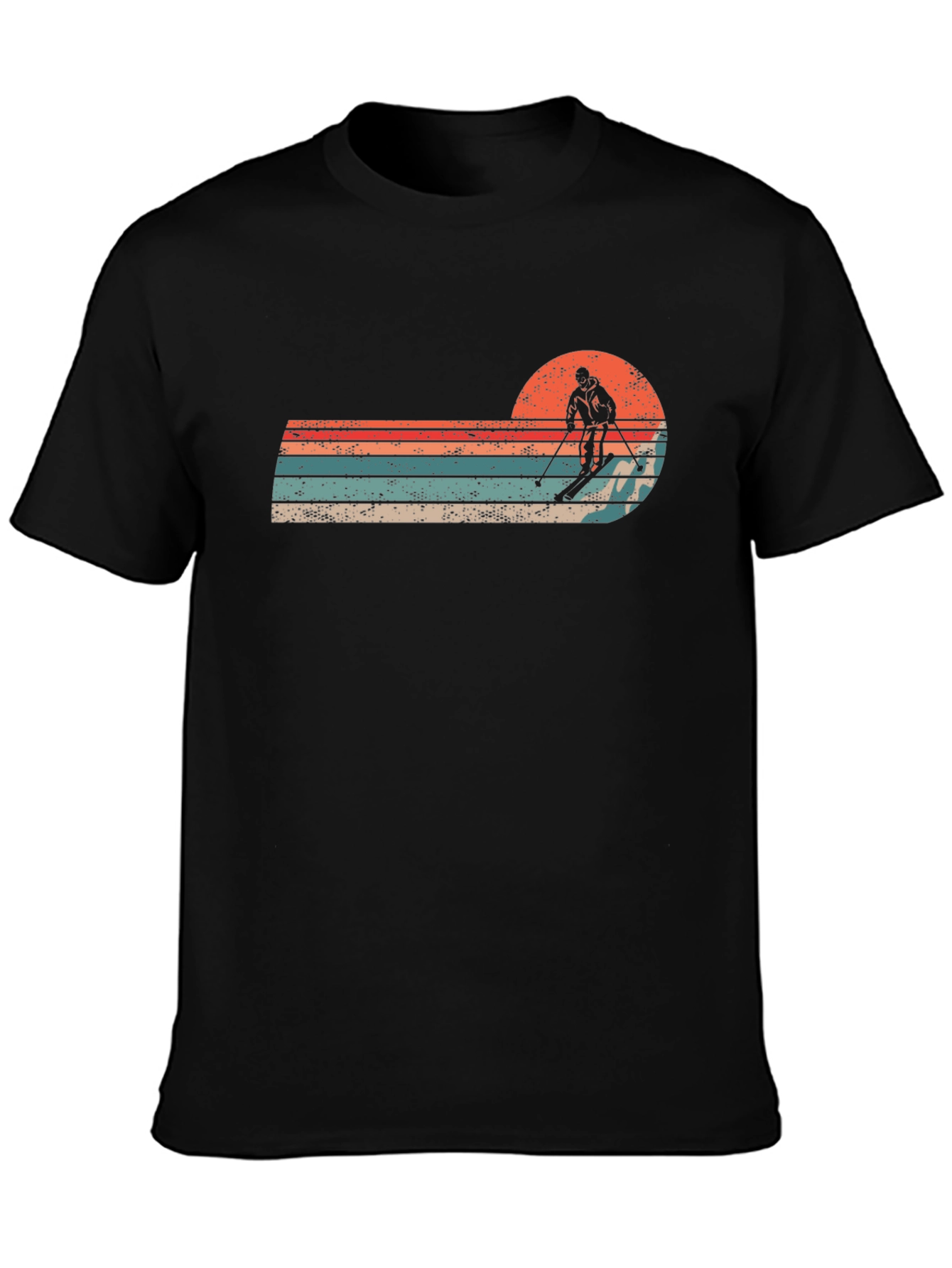 Retro Skiing Sunset T-Shirt