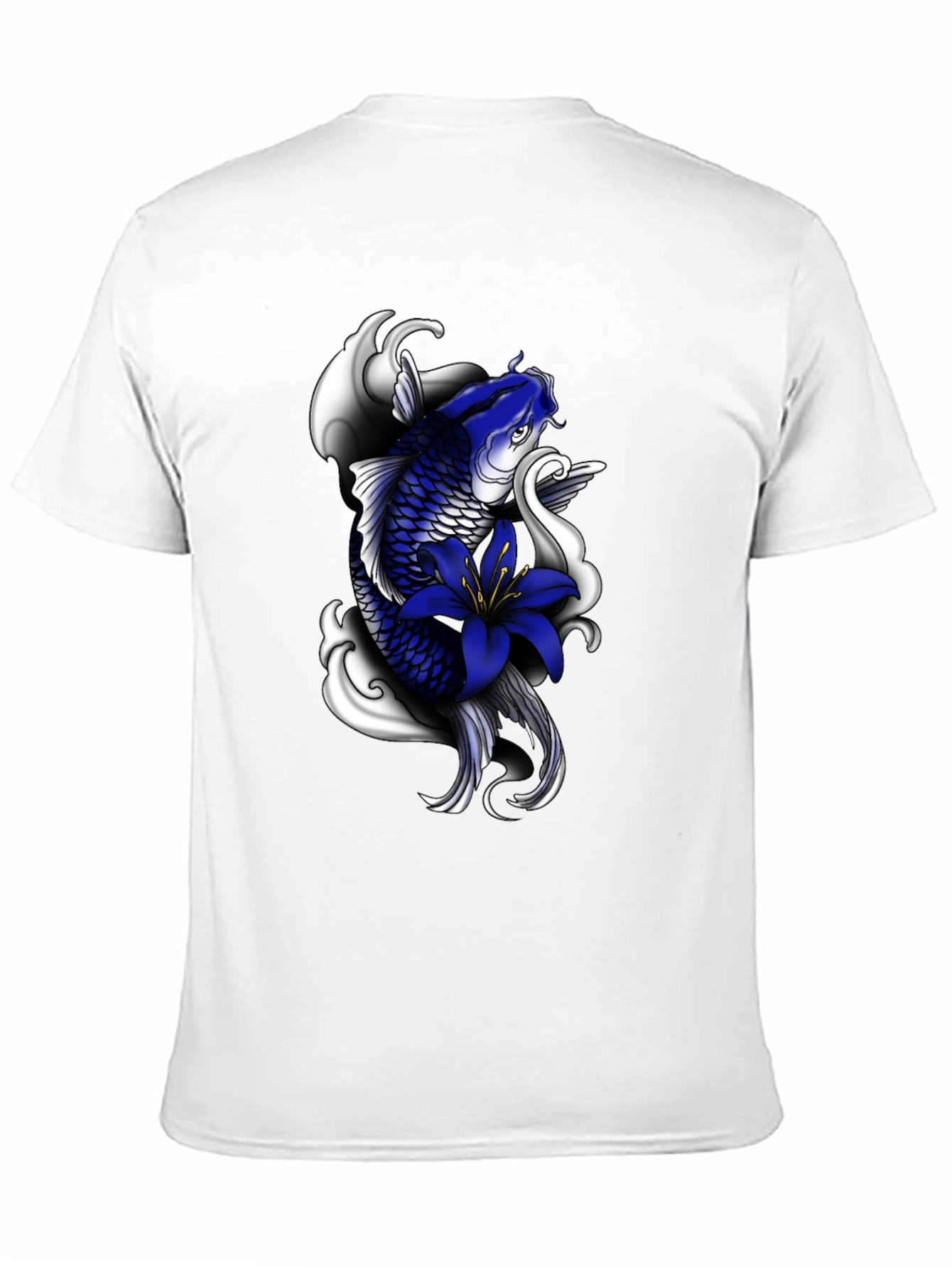 Koi Fish Graphic Print Black T-Shirt