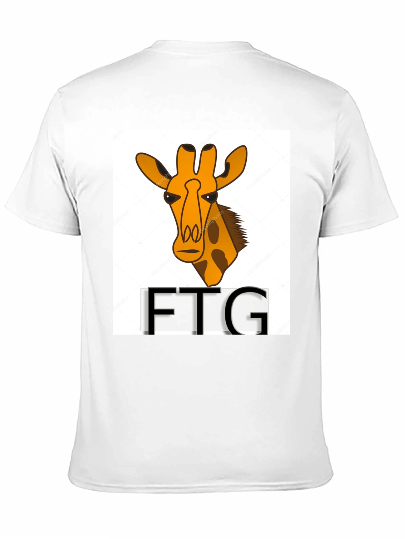 Giraffe Print Black T-Shirt