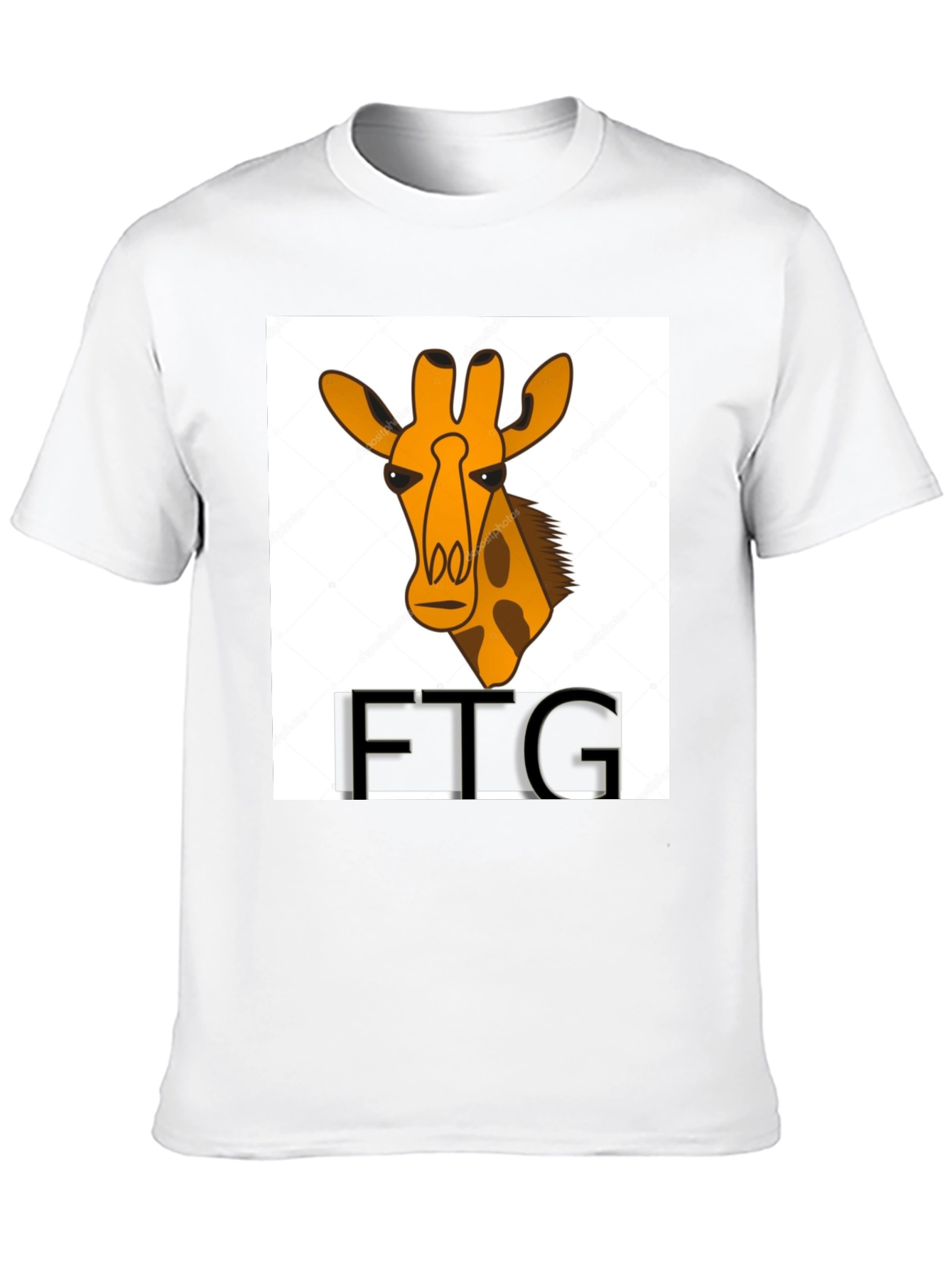 Giraffe Print Black T-Shirt