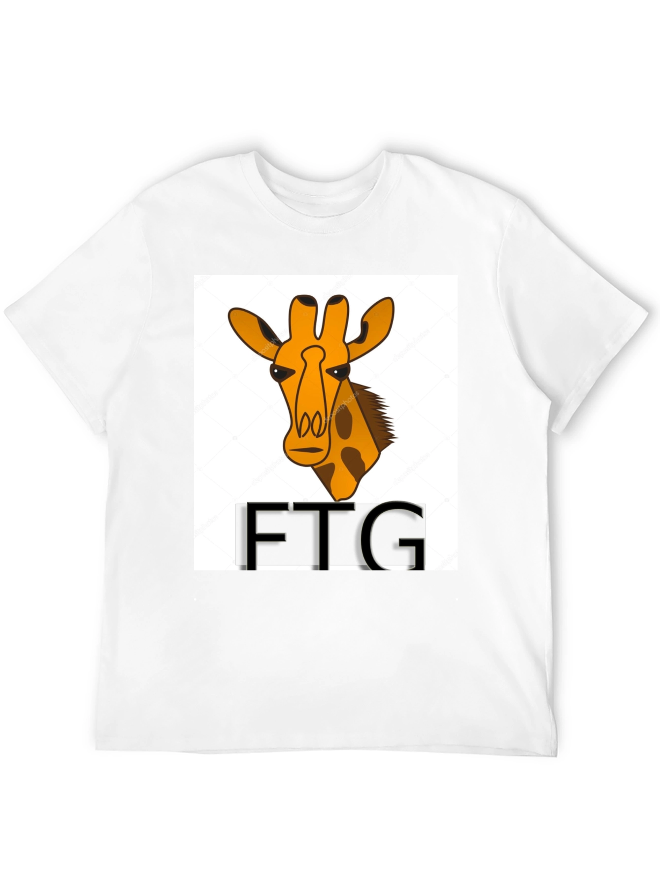 Giraffe Print Black T-Shirt