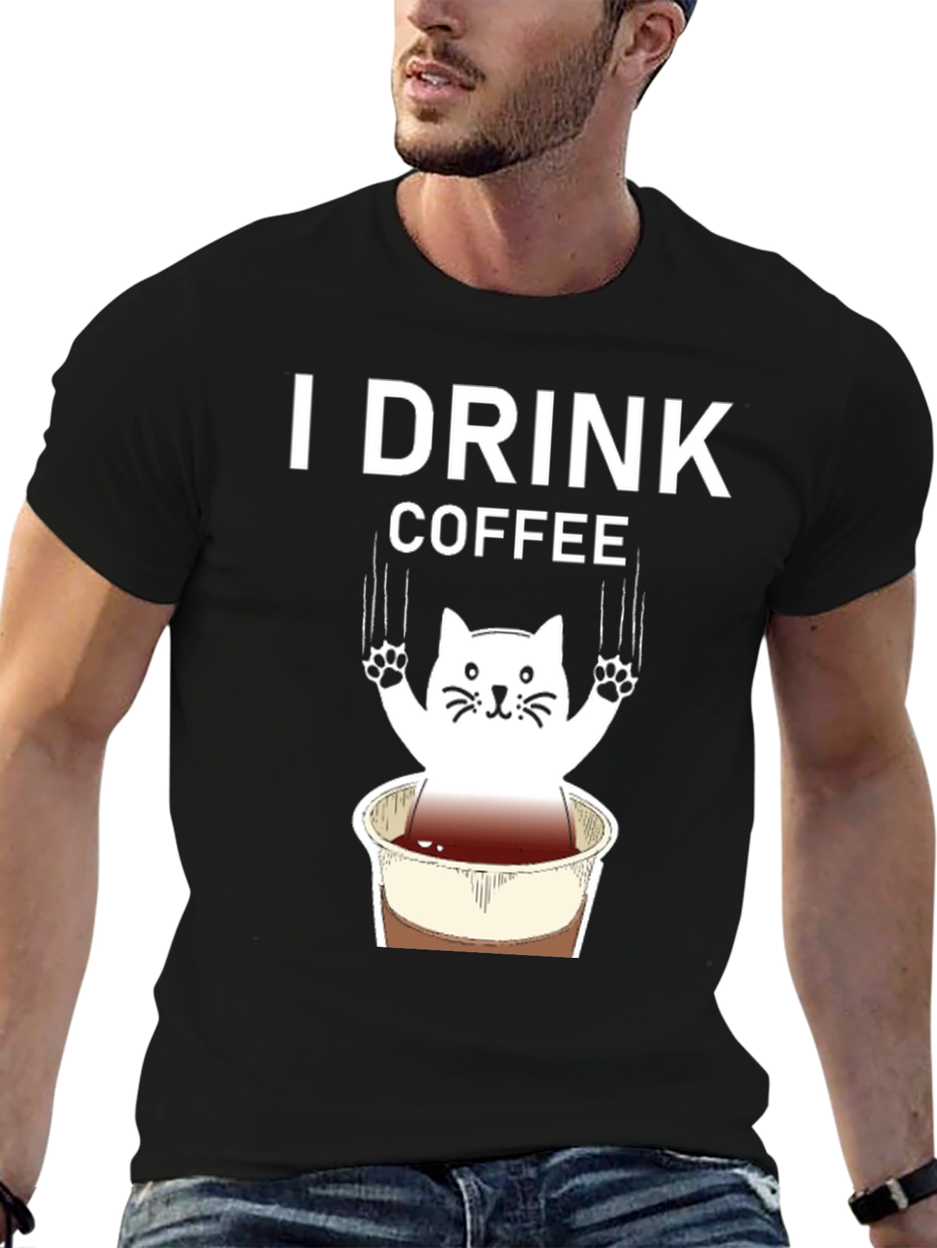 I Drink Coffee Cat Graphic Tee
