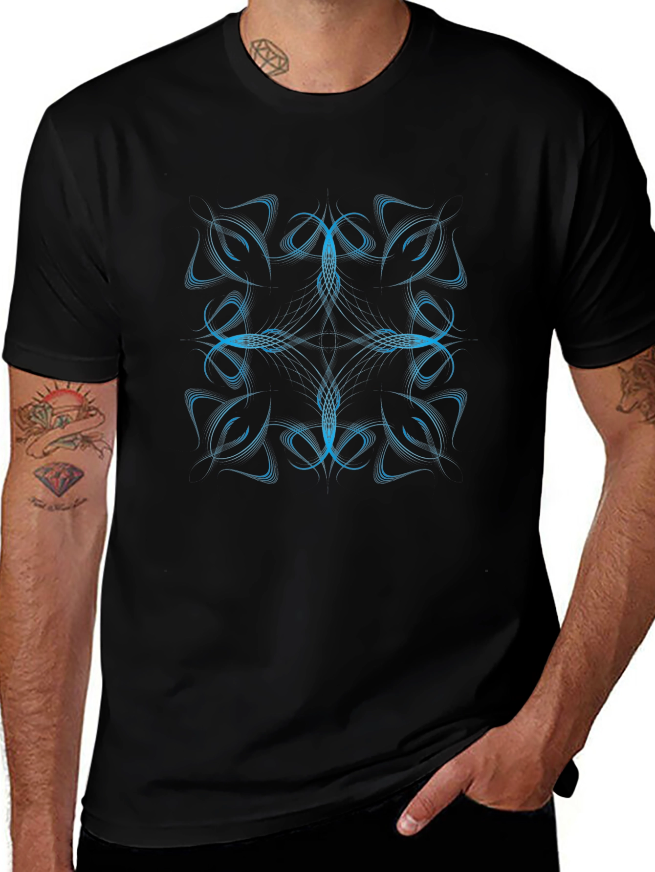 Abstract Design Black T-Shirt