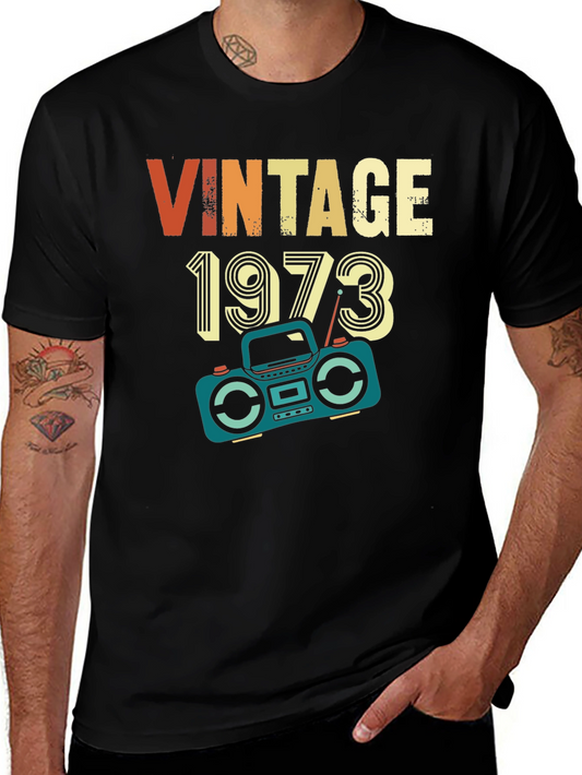 Vintage 1973 Retro Radio Graphic T-Shirt