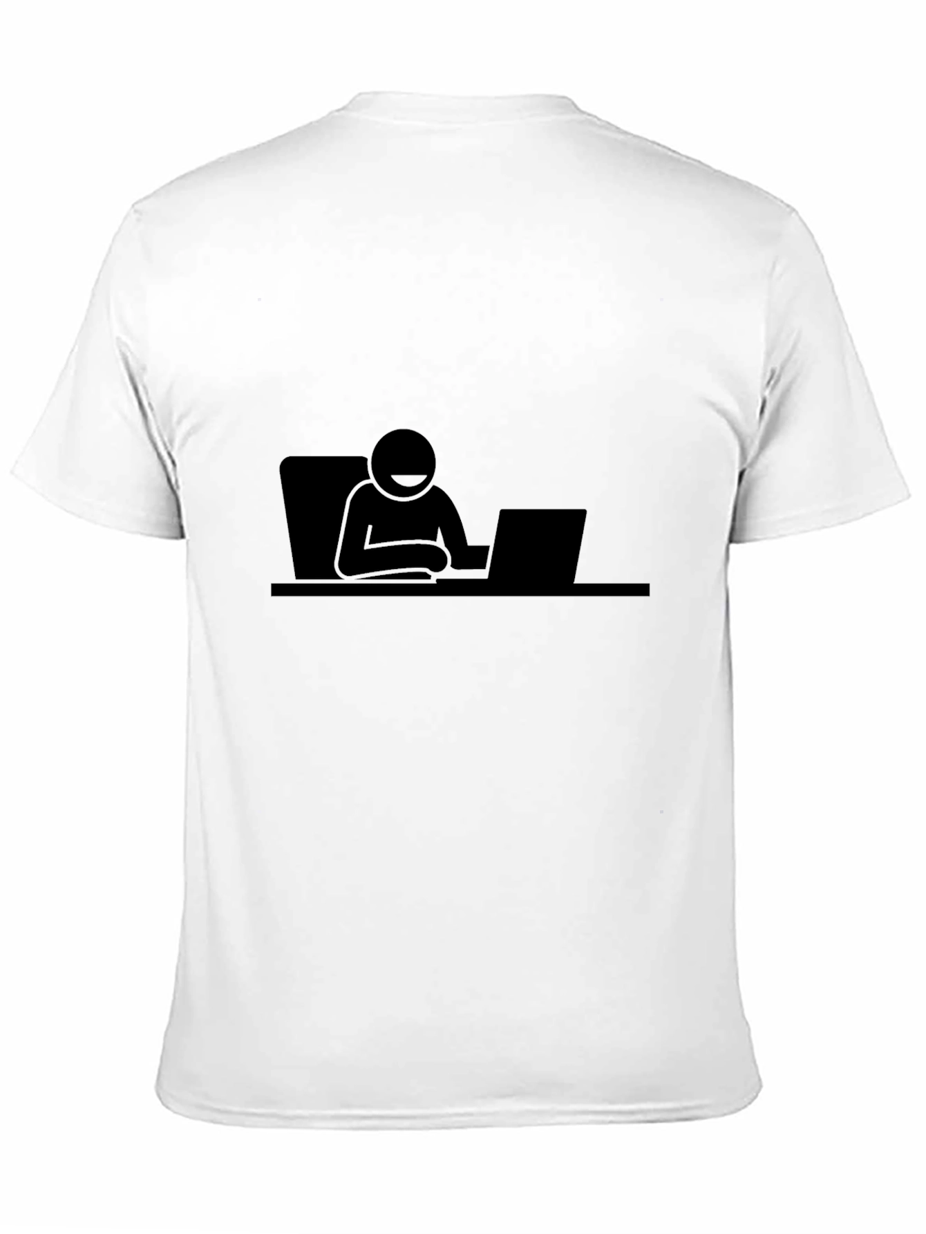 Stick Figure Working on Laptop T-Shirt