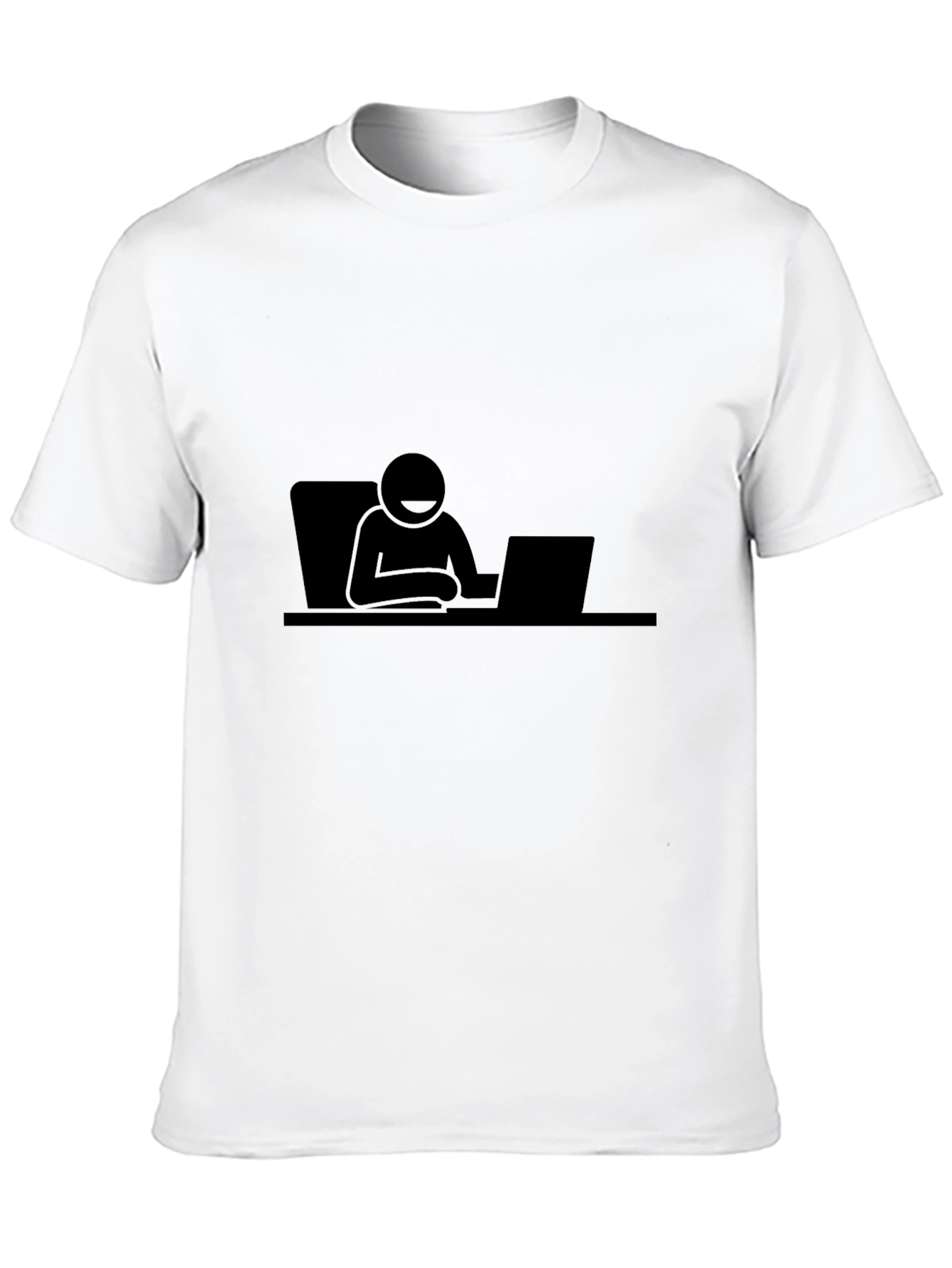 Stick Figure Working on Laptop T-Shirt