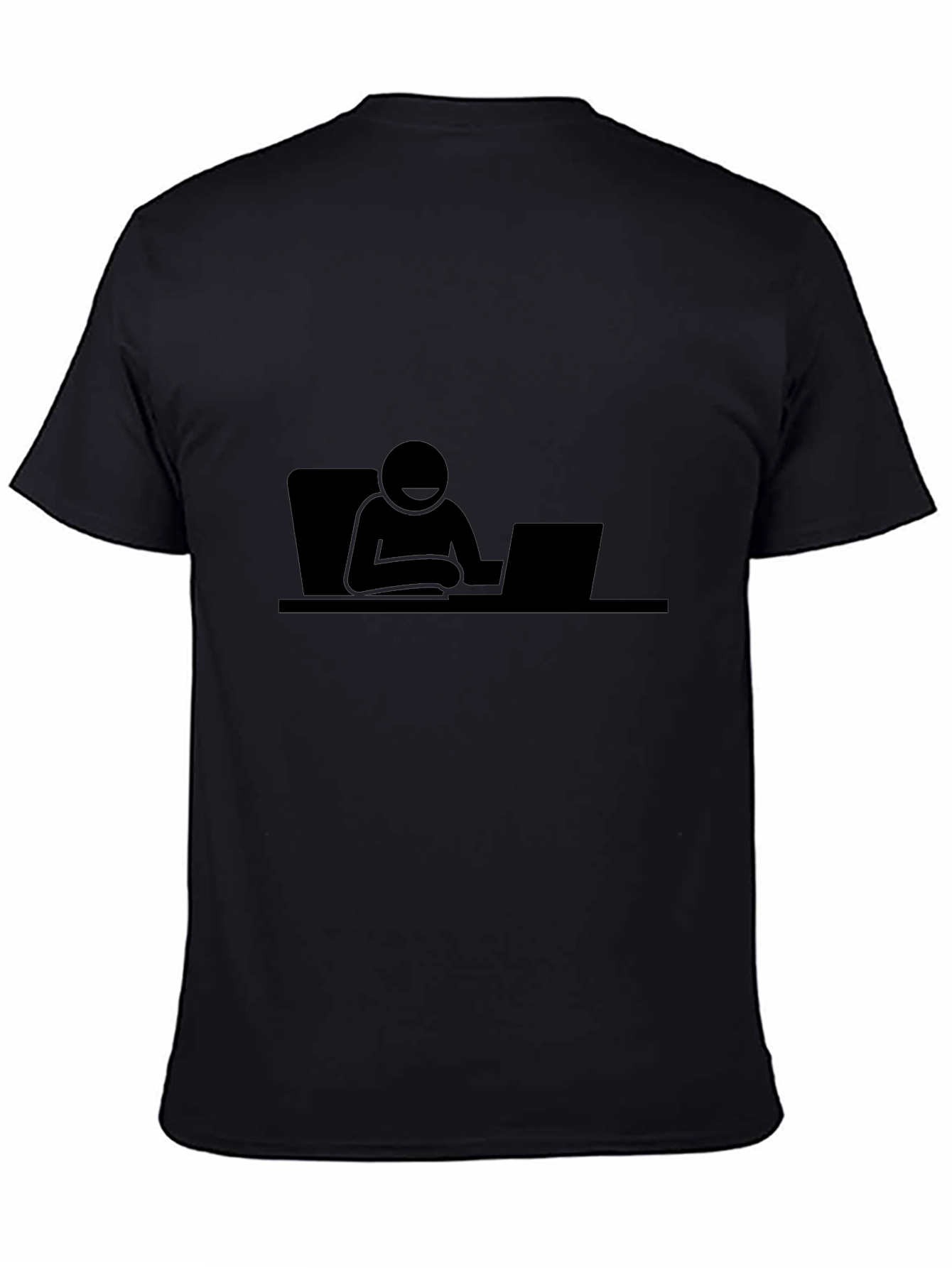 Stick Figure Working on Laptop T-Shirt