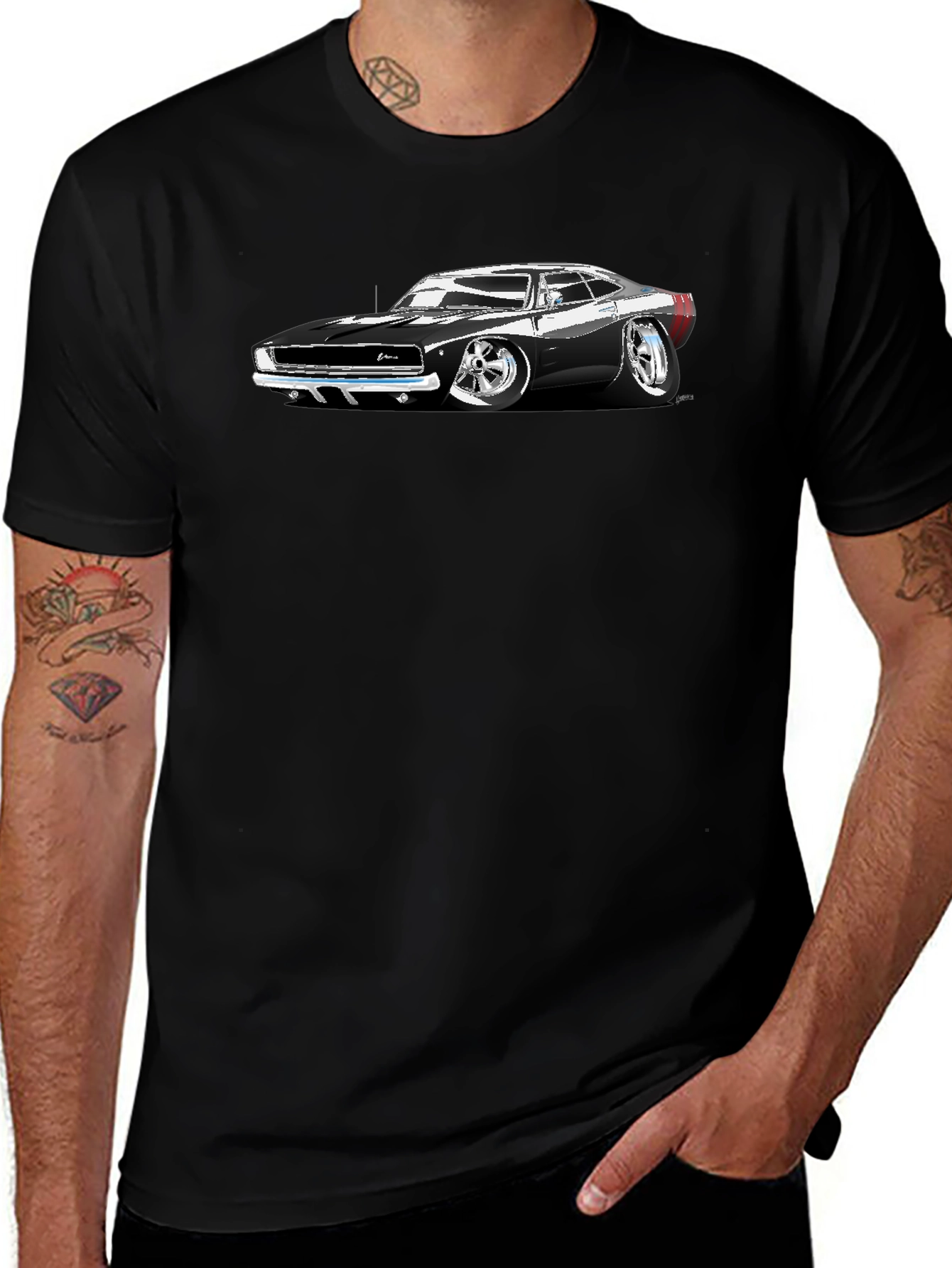 Classic Car Graphic T-Shirt - Black
