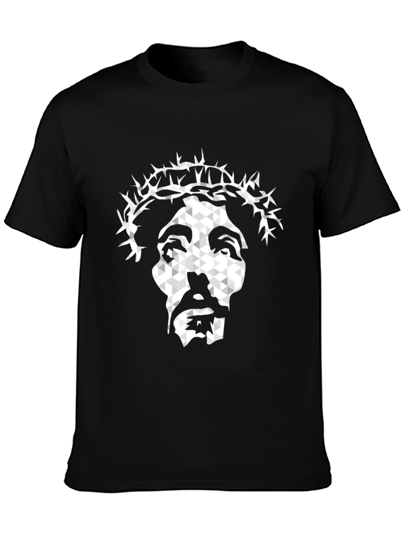 Geometric Jesus Graphic Tee - Black T-Shirt