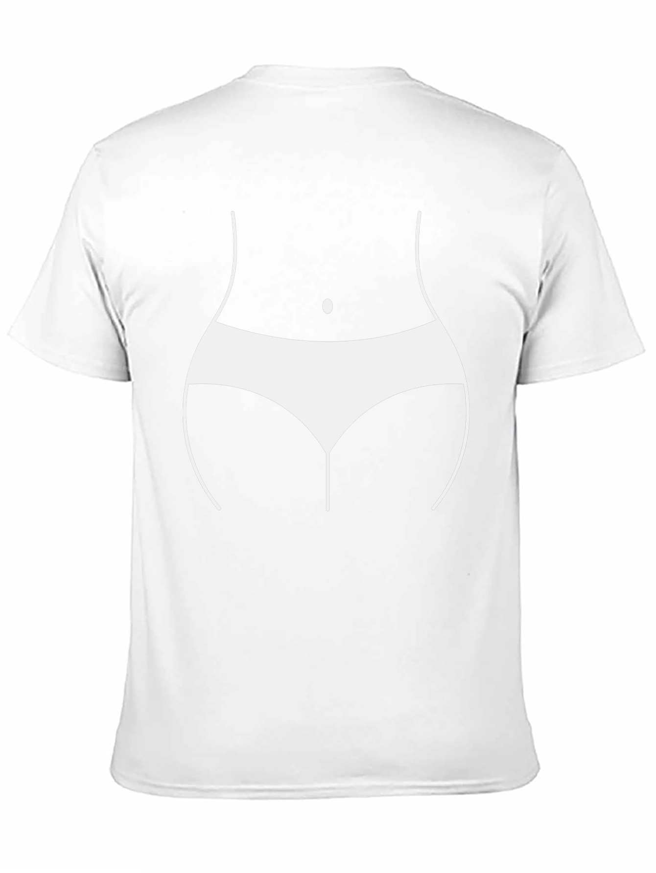Humorous Body Outline T-Shirt - Black