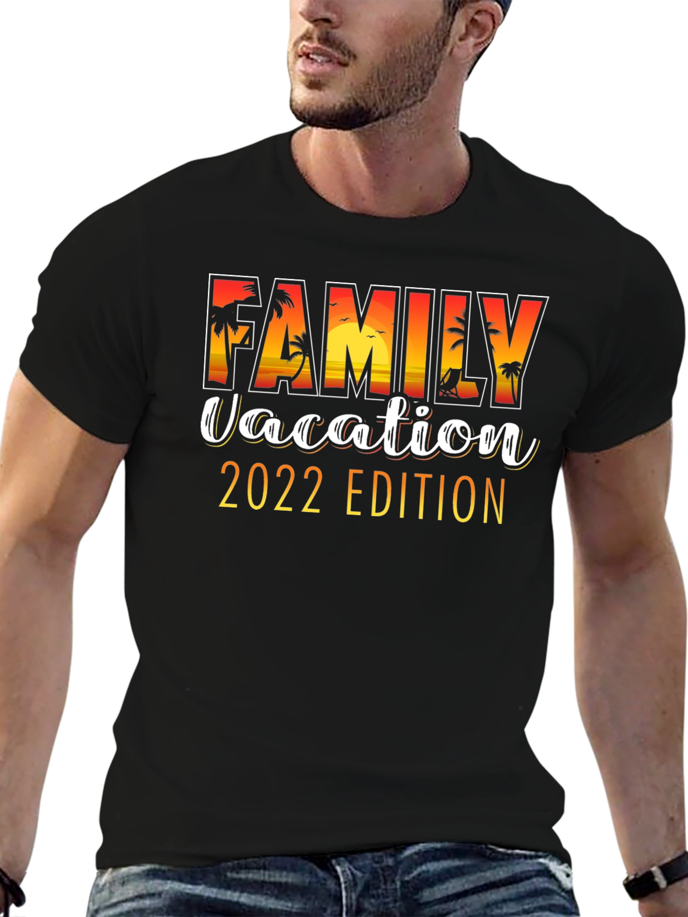 Family Vacation 2022 Edition Black Graphic T-Shirt