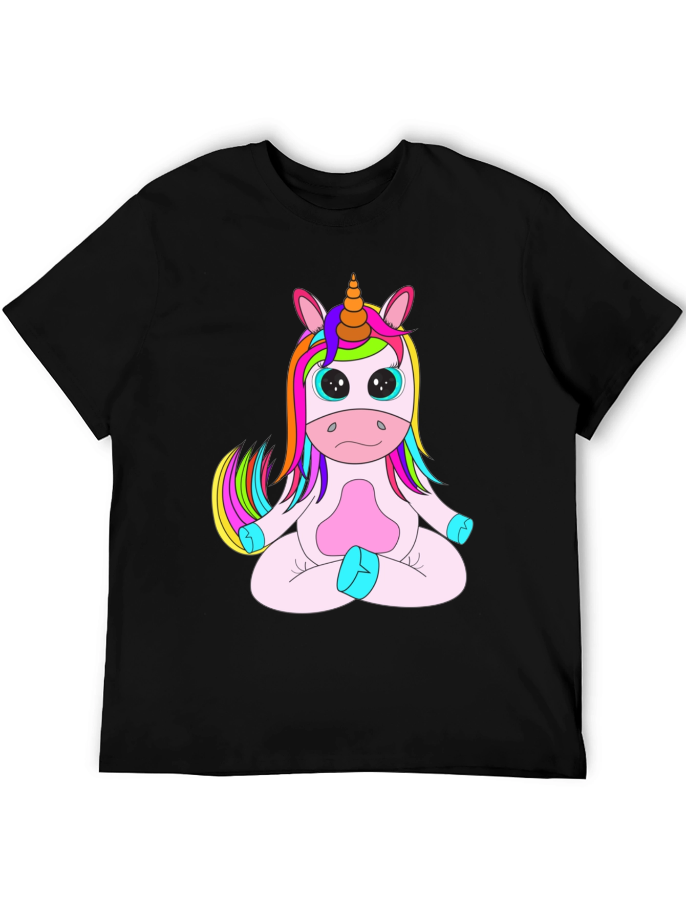 Unicorn Meditation Black T-Shirt