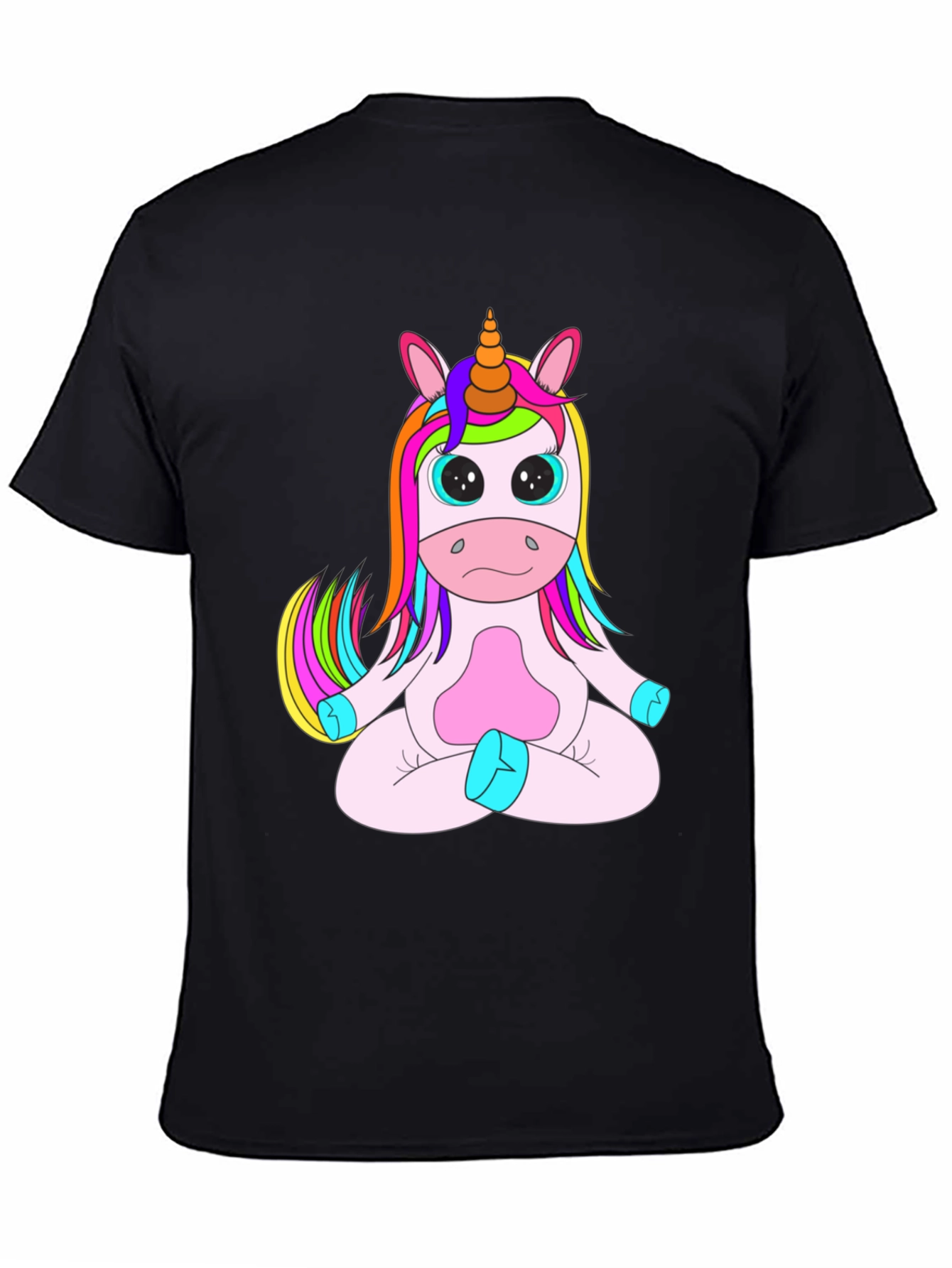 Unicorn Meditation Black T-Shirt